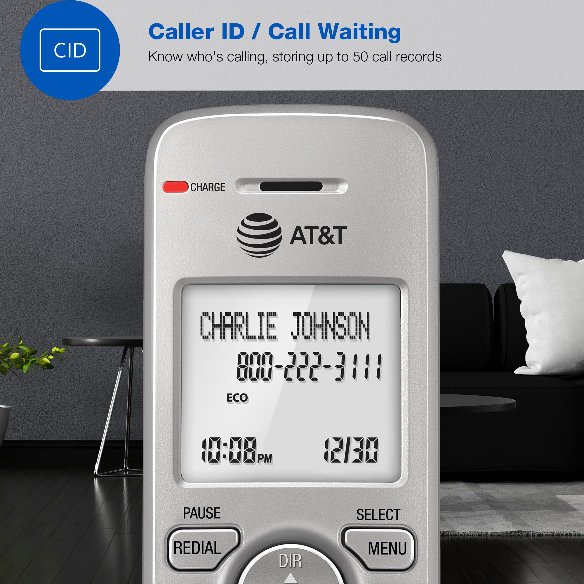 Foto 6 pulgar | Teléfono Residencial Inalámbrico At&t Dect 6.0 Con Pantalla Lcd De 5 Auriculares - Venta Internacional.