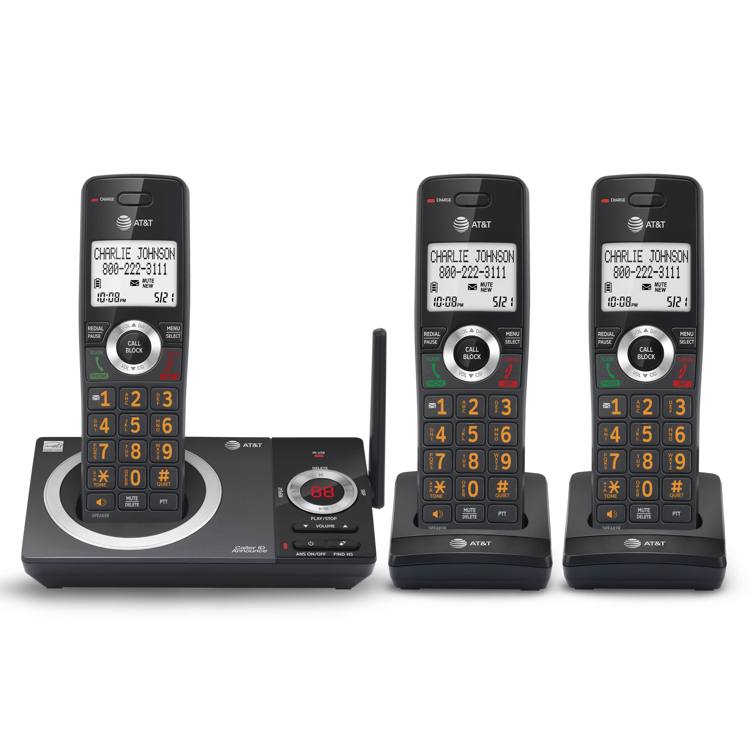 Foto 2 pulgar | Teléfono Inalámbrico At&t Cl82319 Dect 6.0 De 3 Auriculares Con Contestador Automático - Venta Internacional.