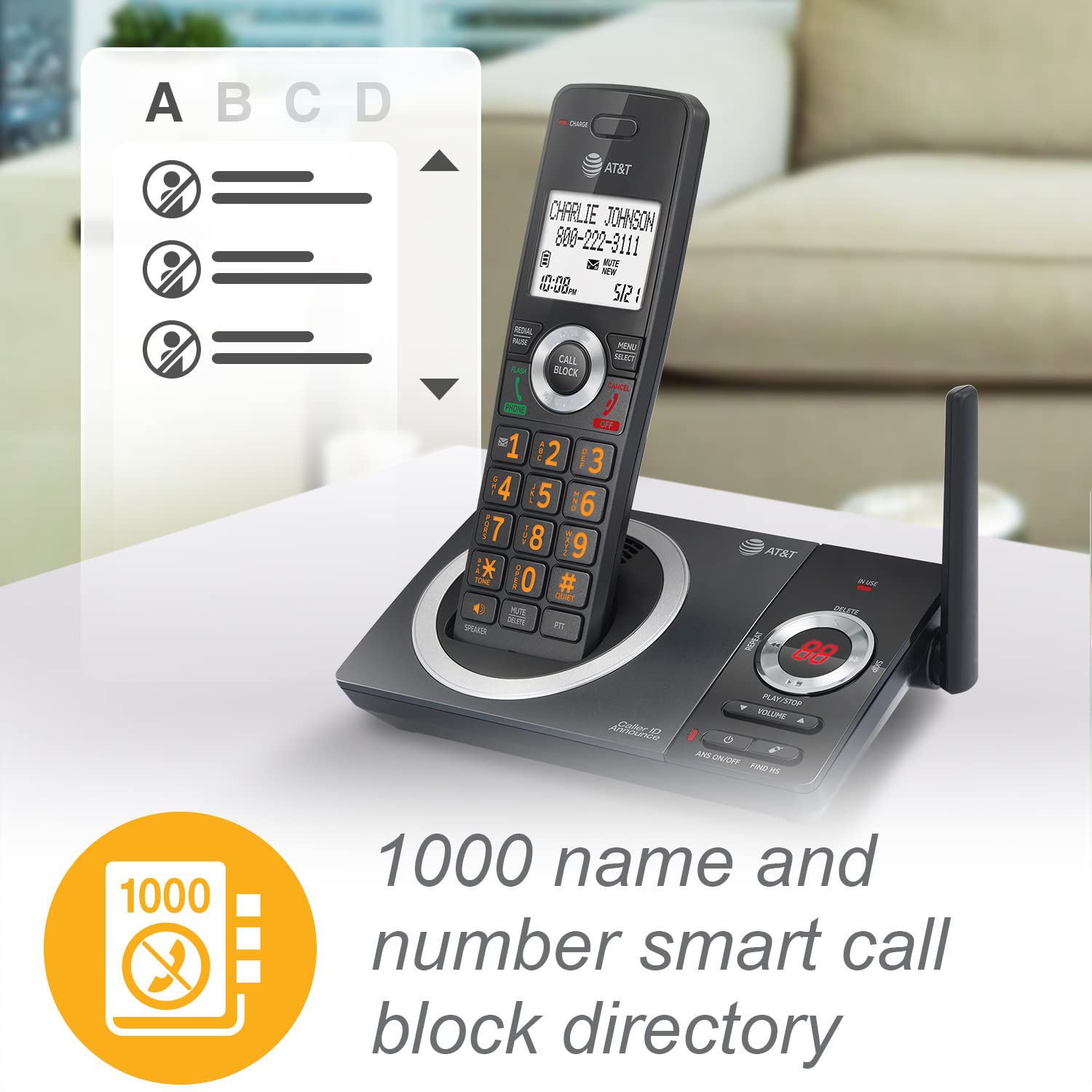 Foto 4 pulgar | Teléfono Inalámbrico At&t Cl82319 Dect 6.0 De 3 Auriculares Con Contestador Automático - Venta Internacional.