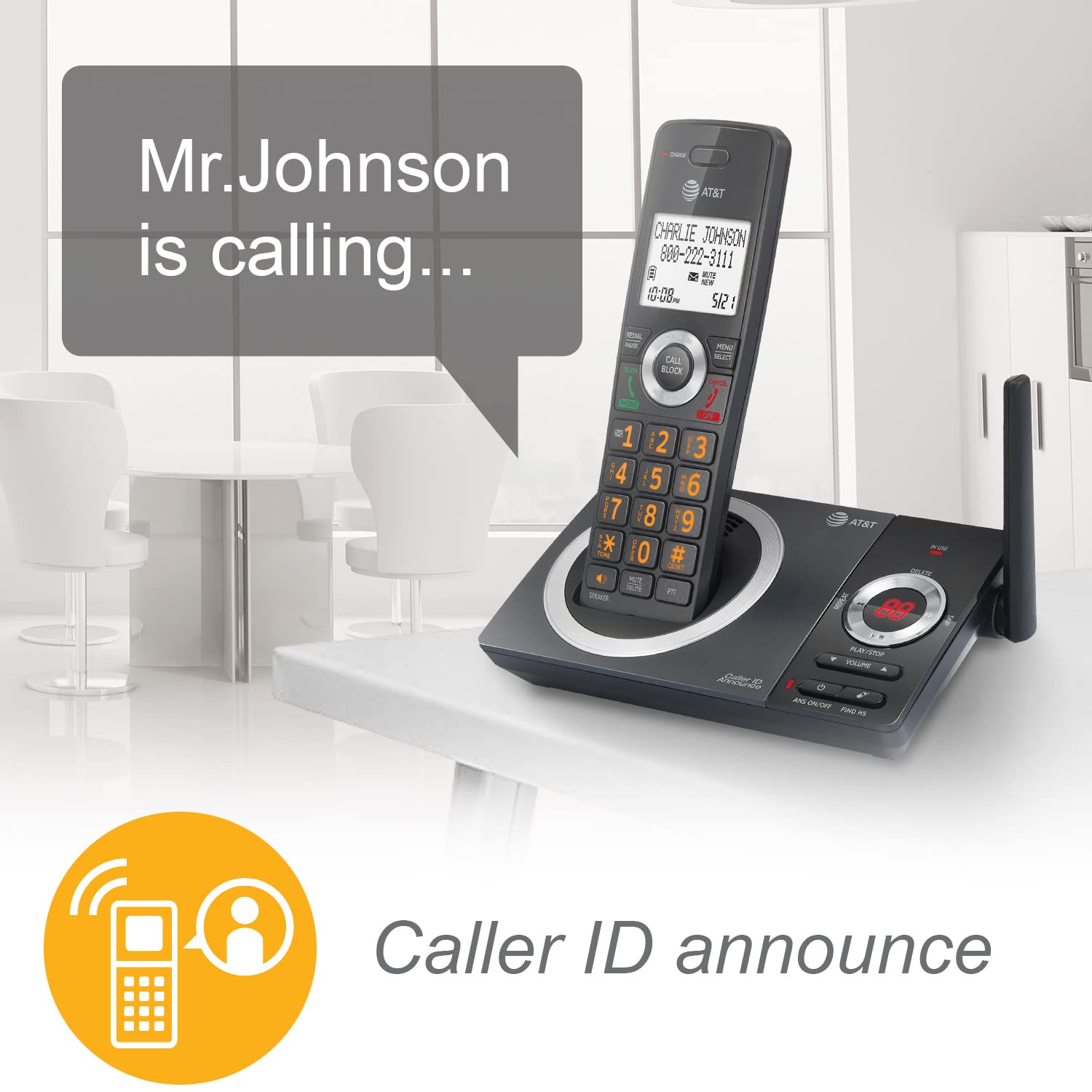 Foto 7 | Teléfono Inalámbrico At&t Cl82319 Dect 6.0 De 3 Auriculares Con Contestador Automático - Venta Internacional.