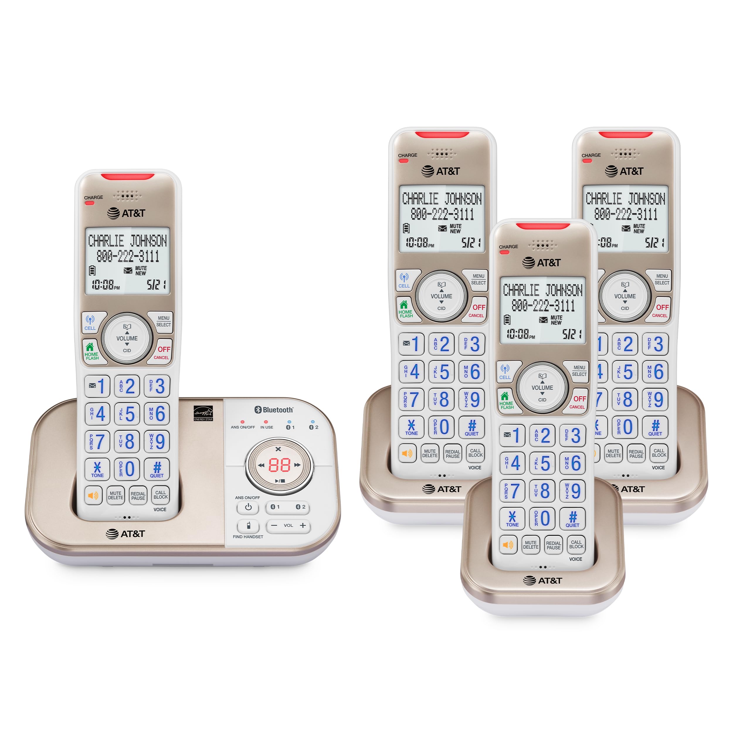 Teléfonos Inalámbricos At&t Bl3112-4 Con Contestador Automático Para 4 Teléfonos - Venta Internacional.