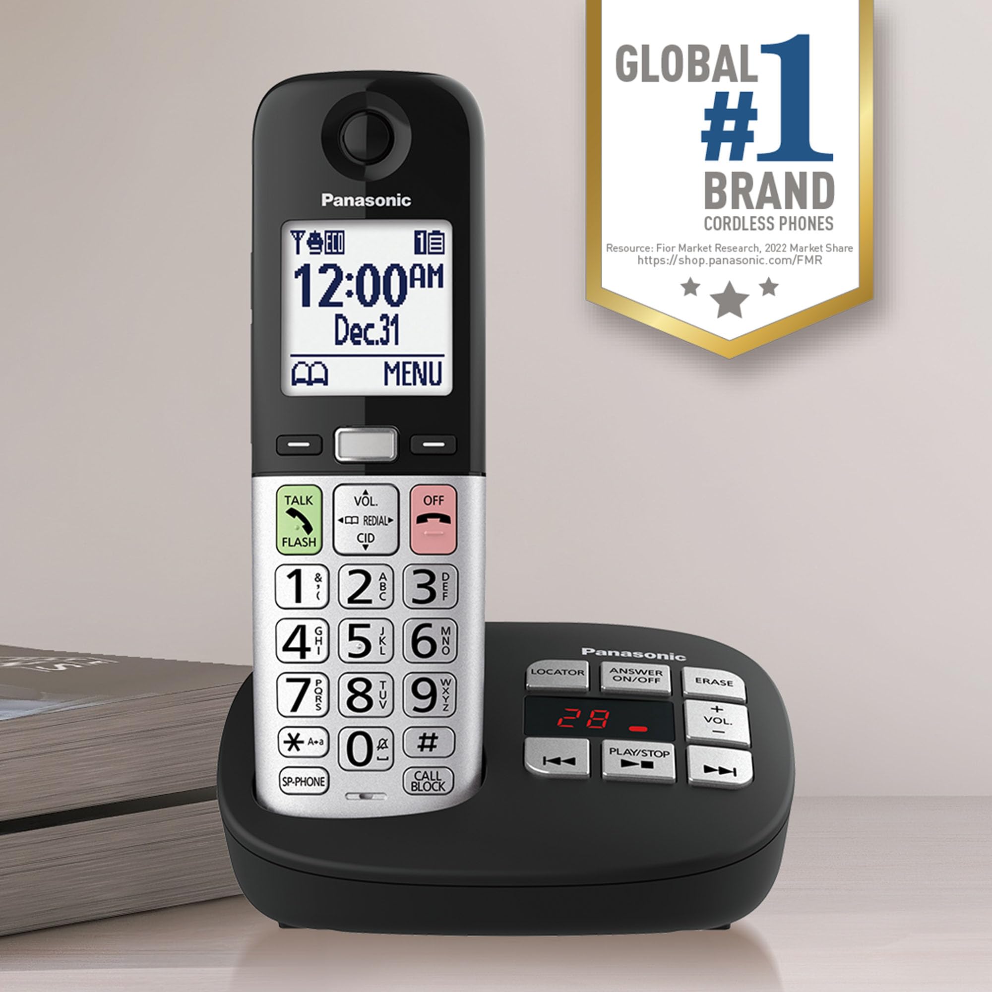 Foto 3 pulgar | Teléfono Inalámbrico Panasonic Kx-tgu430b Con Pantalla Grande Y Botones - Venta Internacional.