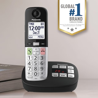 Foto 2 | Teléfono Inalámbrico Panasonic Kx-tgu430b Con Pantalla Grande Y Botones - Venta Internacional.