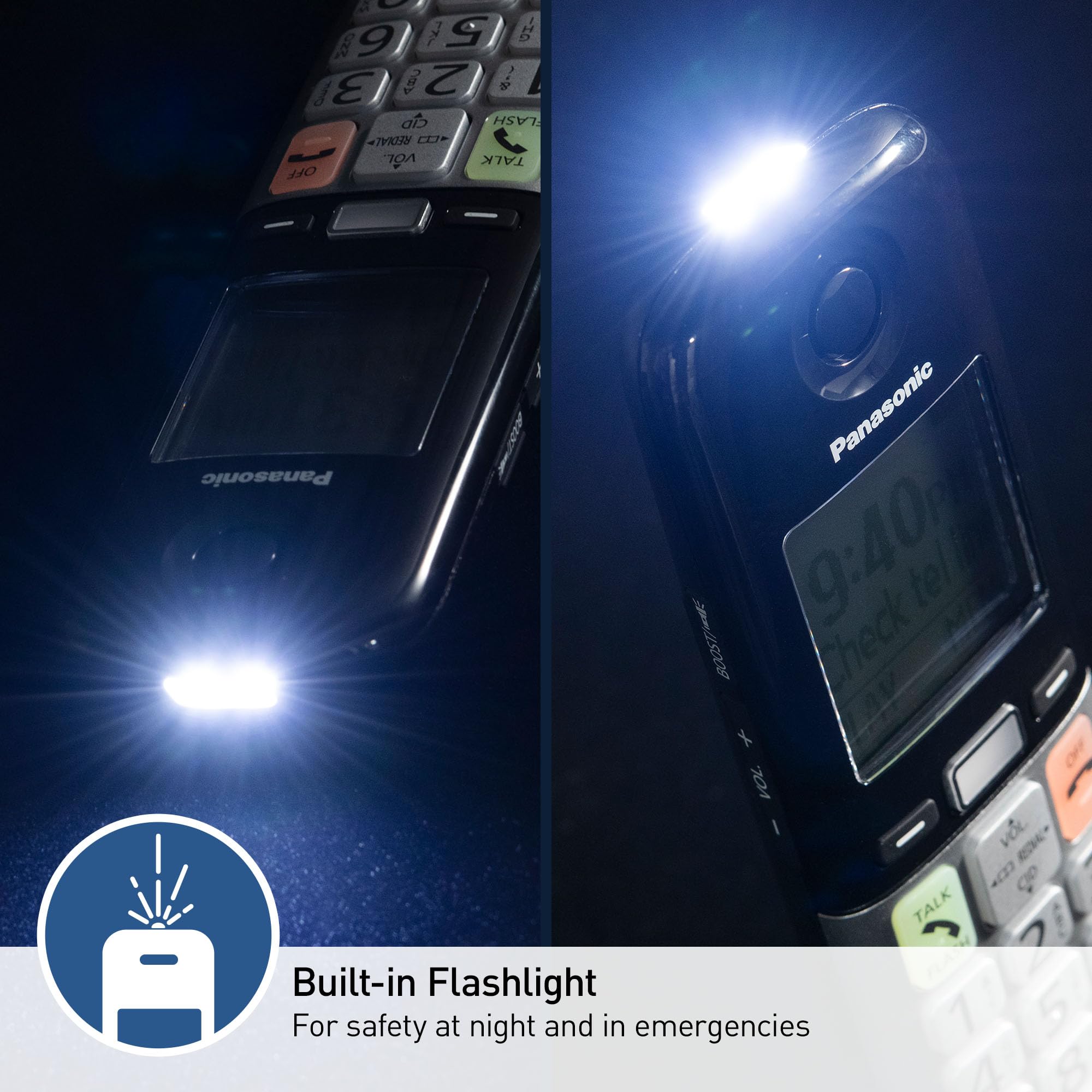 Foto 6 pulgar | Teléfono Inalámbrico Panasonic Kx-tgu430b Con Pantalla Grande Y Botones - Venta Internacional.