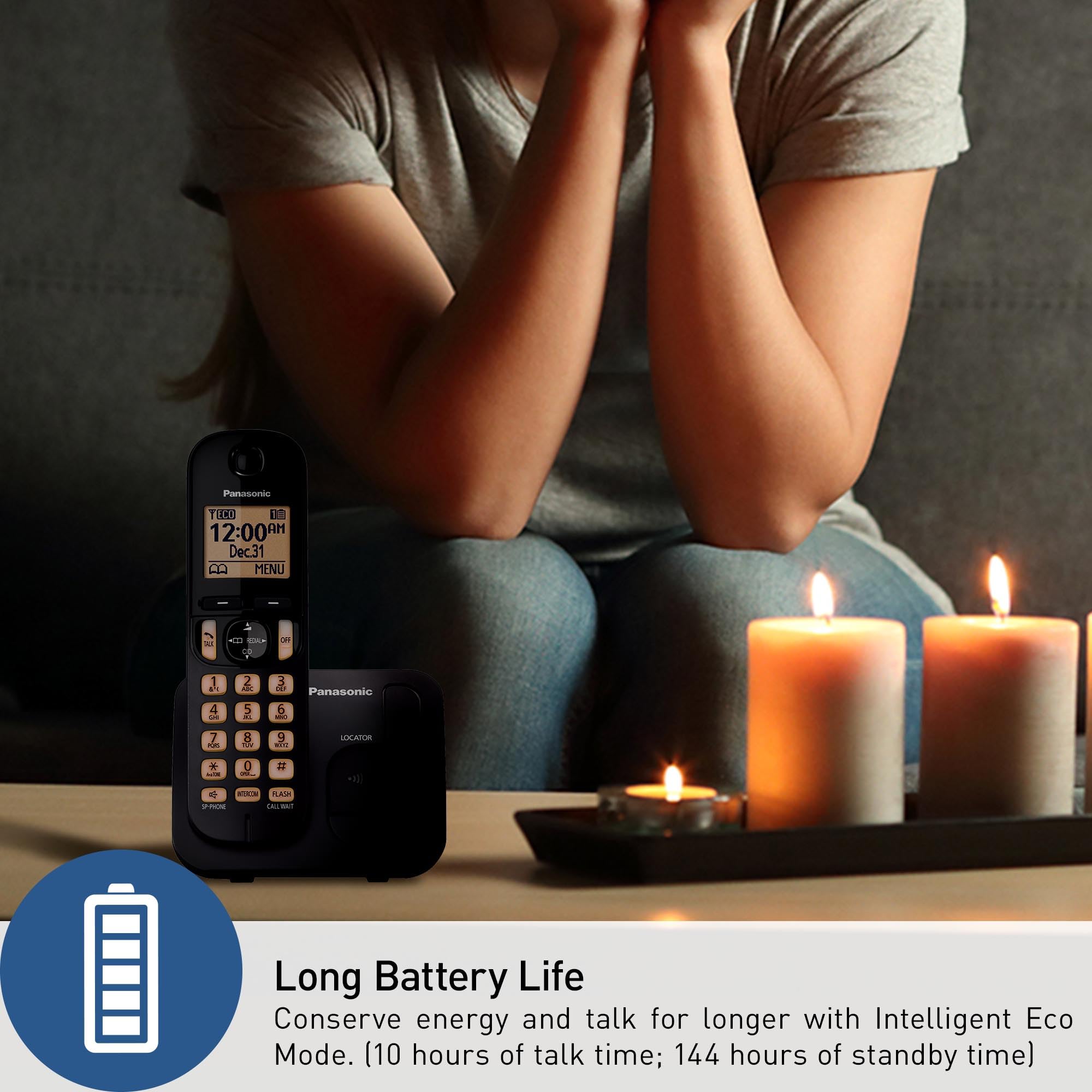 Foto 5 | Teléfono Inalámbrico Panasonic Kx-tgc202b con Pantalla de 1.6 Pulgadas y 2 Auriculares - Venta Internacional