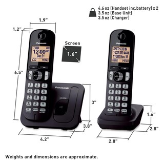 Foto 7 | Teléfono Inalámbrico Panasonic Kx-tgc202b con Pantalla de 1.6 Pulgadas y 2 Auriculares - Venta Internacional
