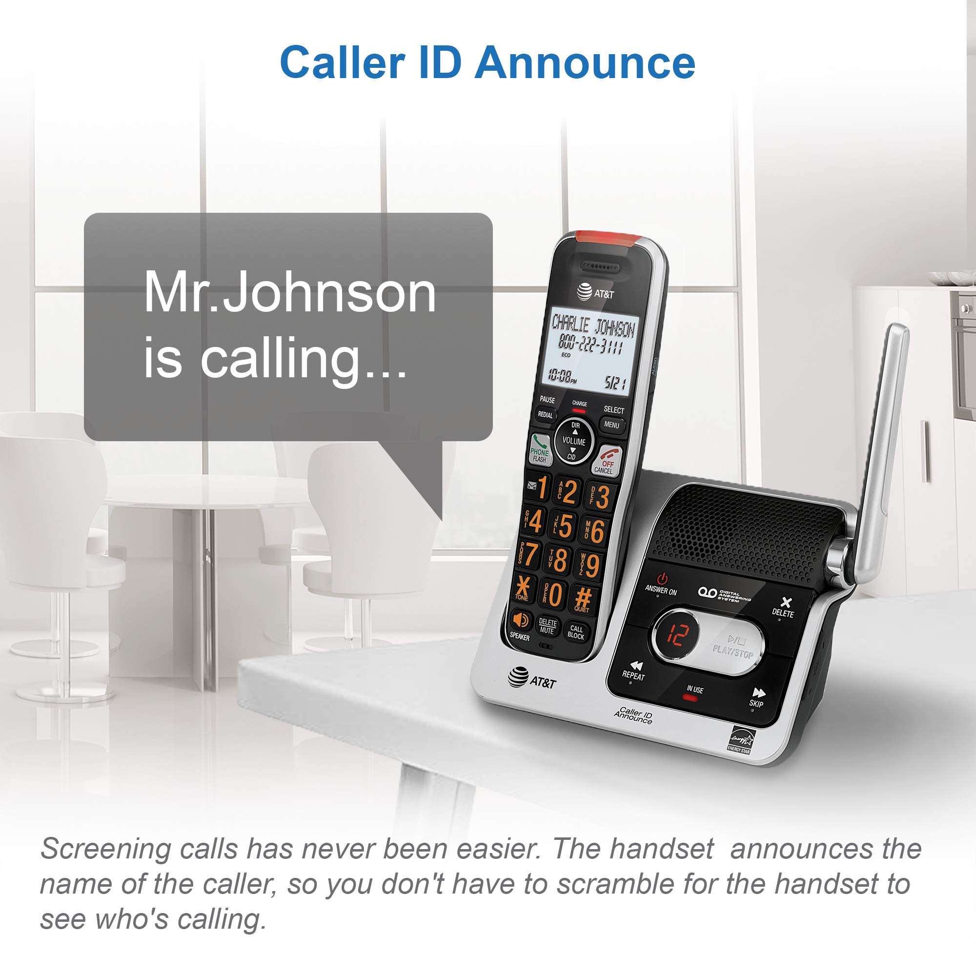 Foto 5 pulgar | Teléfono Inalámbrico At&t Bl102-5 Dect 6.0 de 5 Auriculares con Contestador Automático - Venta Internacional