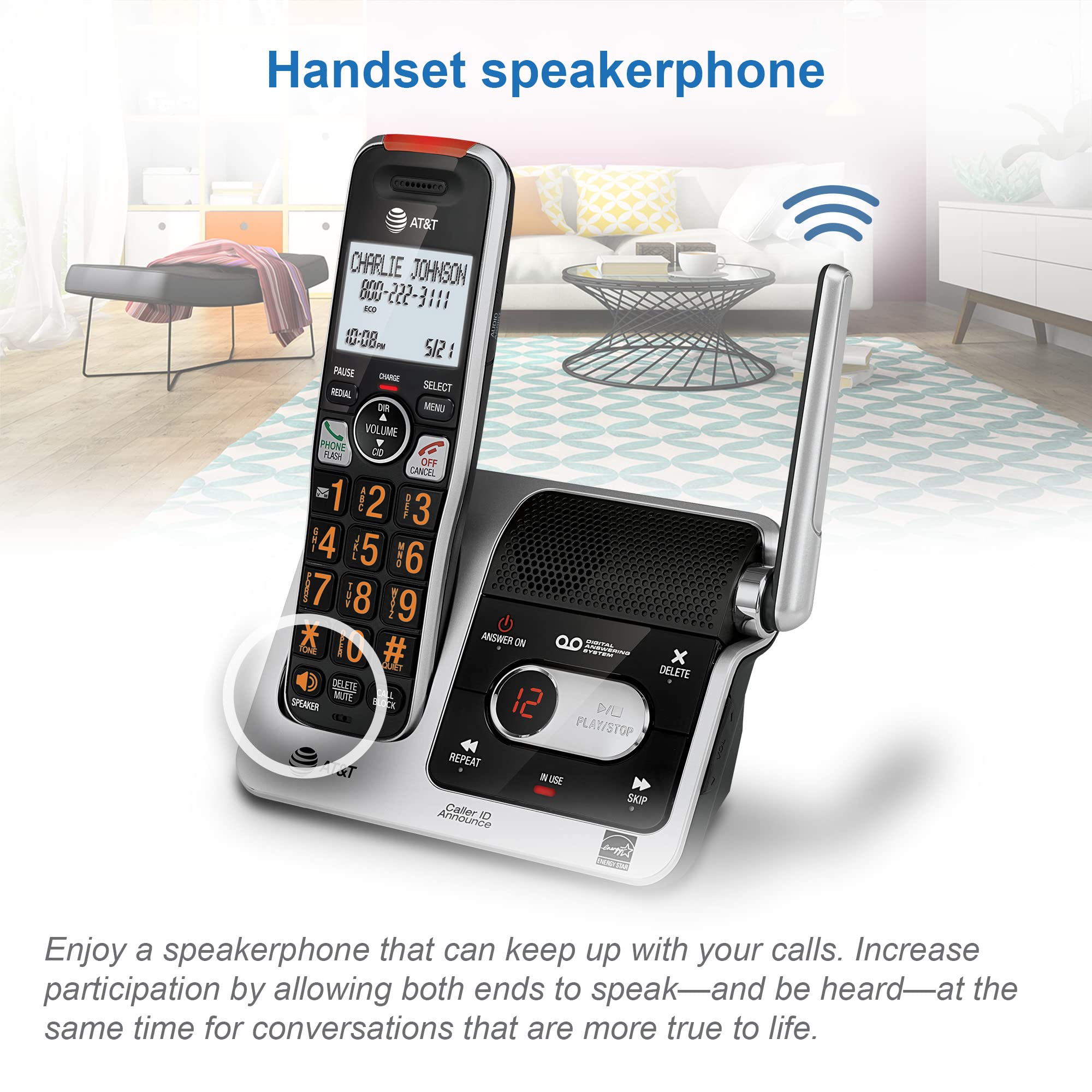 Foto 7 pulgar | Teléfono Inalámbrico At&t Bl102-5 Dect 6.0 de 5 Auriculares con Contestador Automático - Venta Internacional