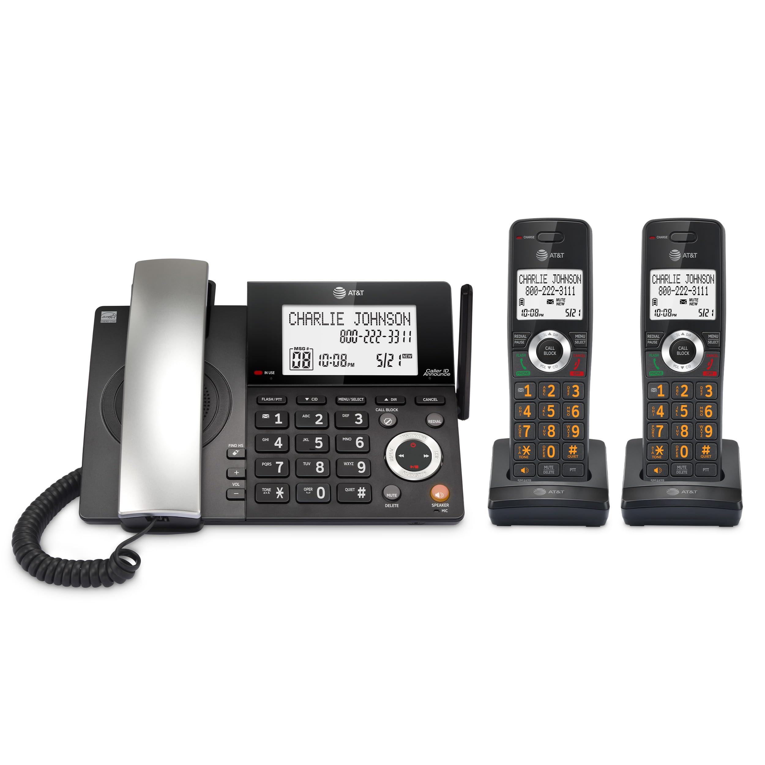 Foto 2 pulgar | Teléfono Residencial At&t Dect 6.0 con Cable Inalámbrico  2 Auriculares Cl84218 - Venta Internacional