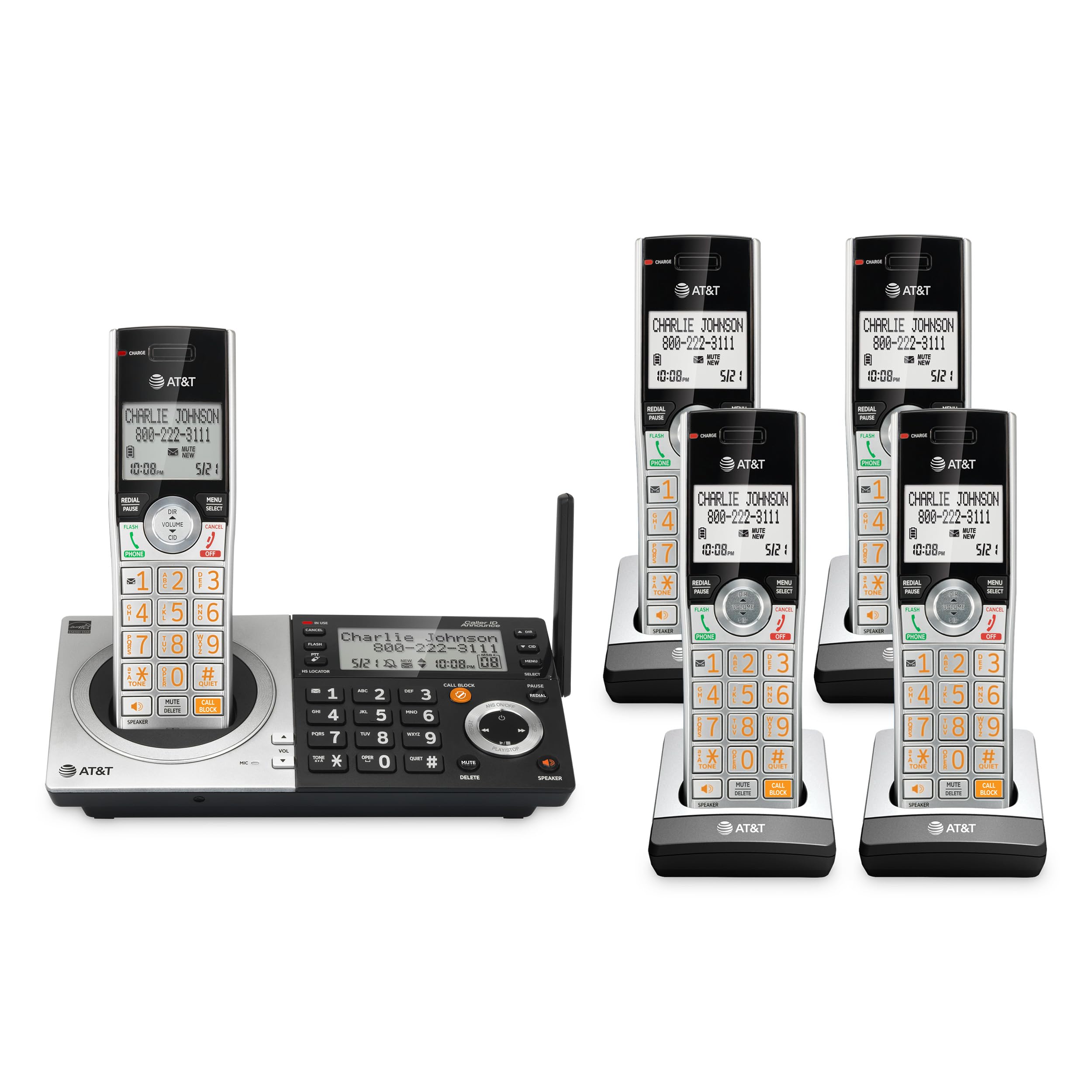 Foto 2 pulgar | Teléfono Inalámbrico At&t Cl83507 Dect 6.0 de 5 Auriculares con Contestador - Venta Internacional