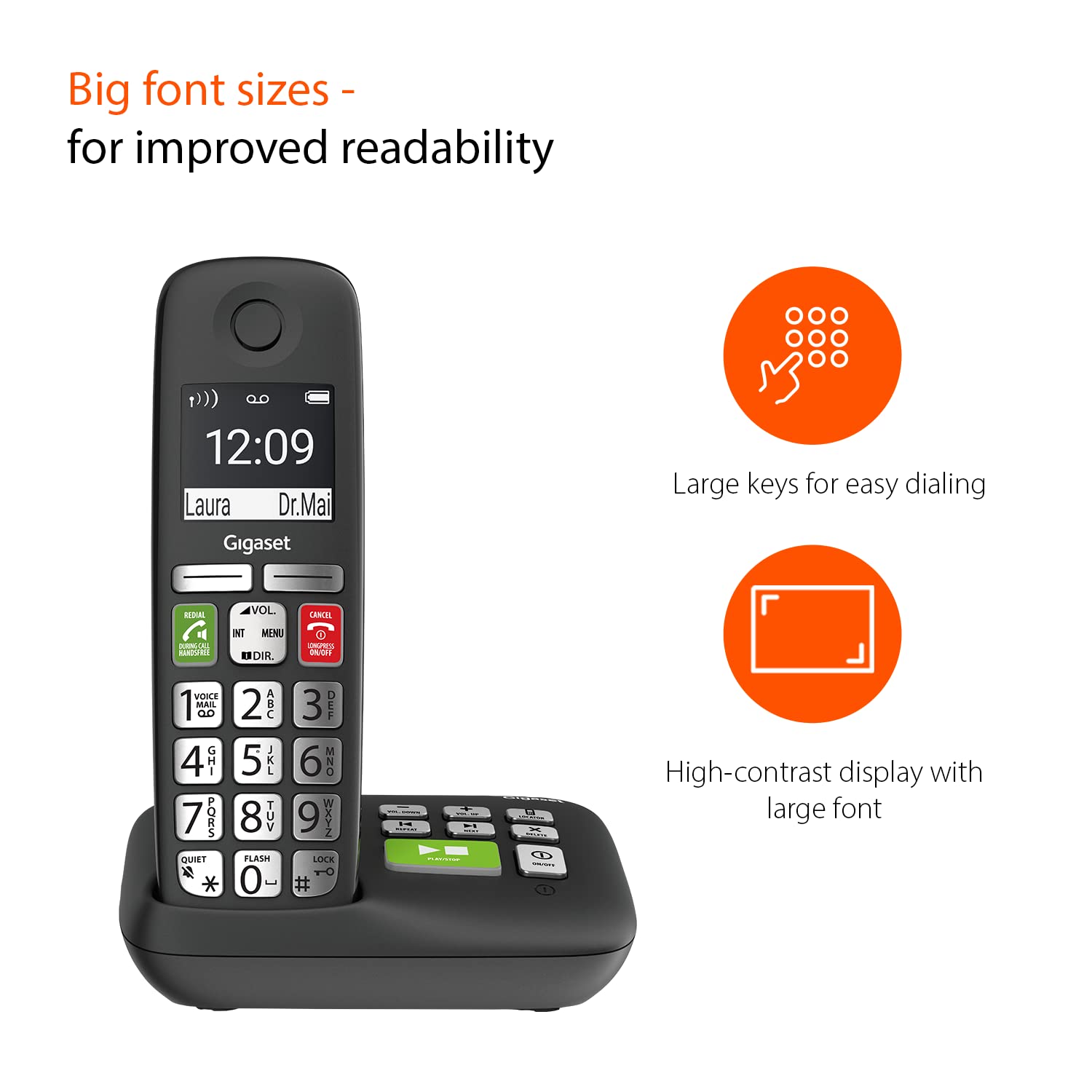 Foto 4 pulgar | Teléfono Inalámbrico Gigaset E295a Con Botón Grande Y Bloqueador De Llamadas - Venta Internacional.