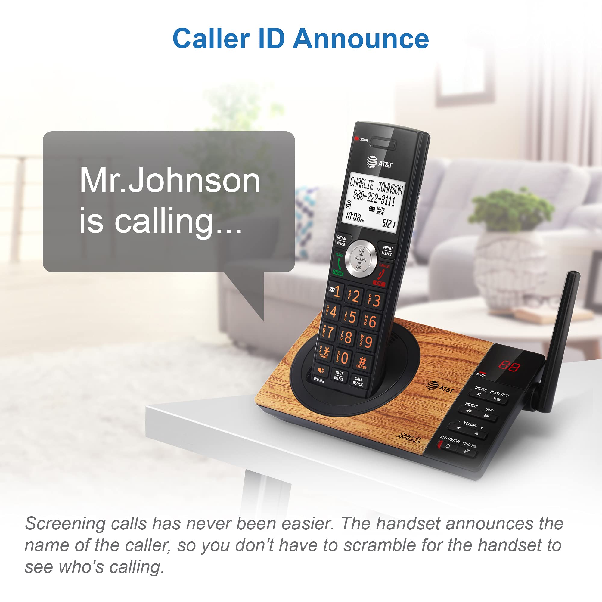 Foto 6 pulgar | Teléfono Inalámbrico At&t Cl82267 Dect 6.0 De 2 Auriculares Con Contestador Automático - Venta Internacional.