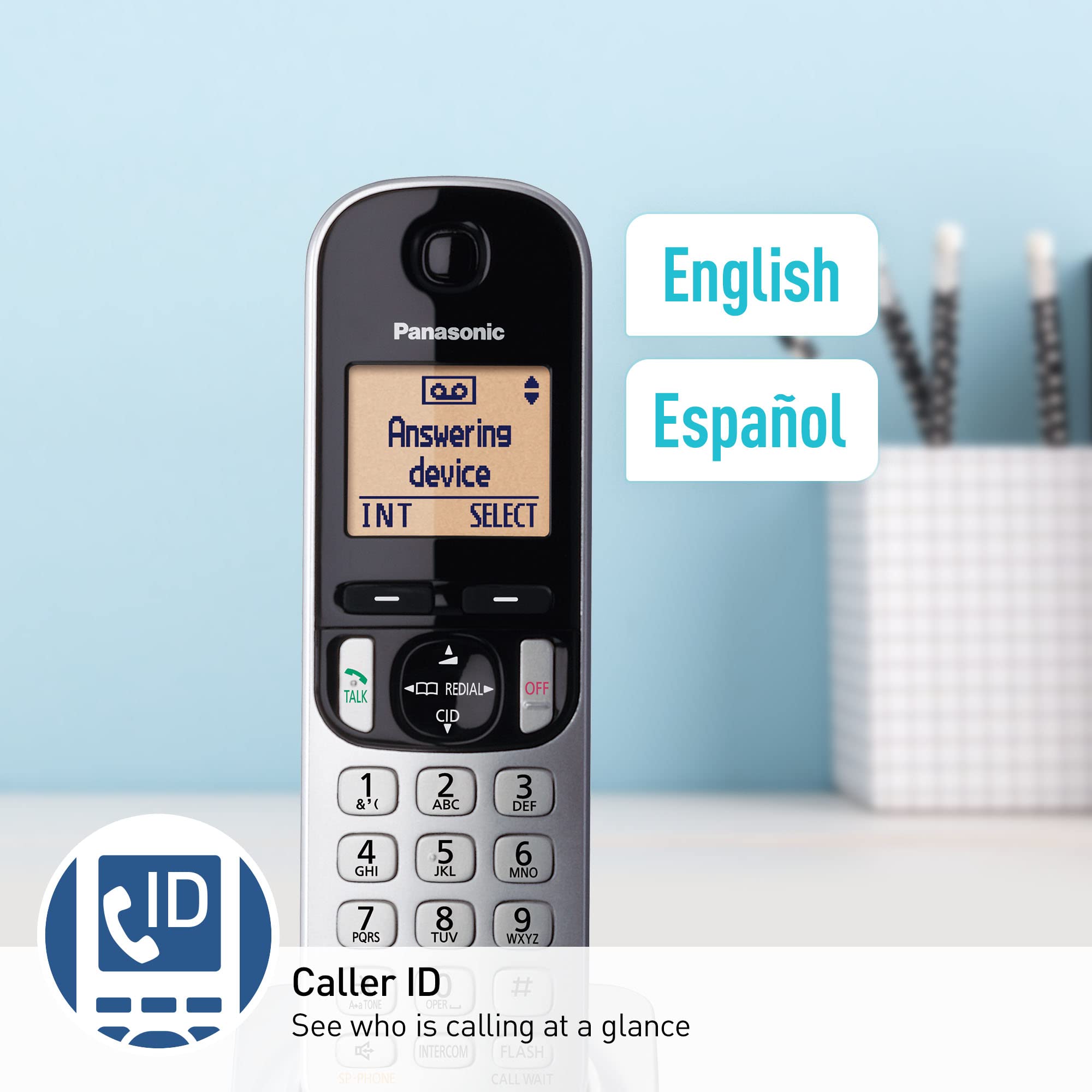 Foto 5 pulgar | Teléfono Inalámbrico Panasonic Dect 6.0 Kx-tgc222s Con Contestador Automático - Venta Internacional.