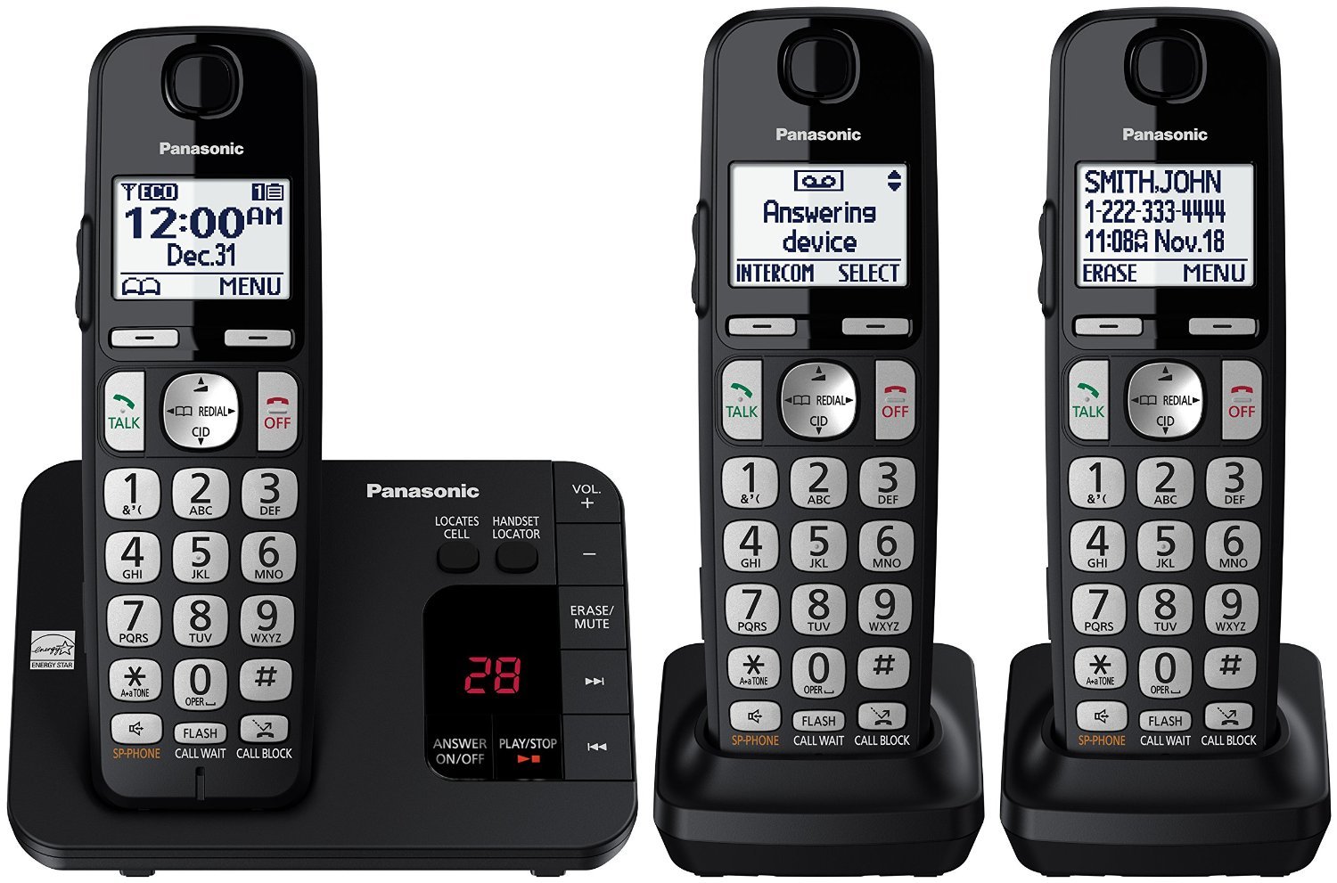 Foto 3 pulgar | Sistema Telefónico Inalámbrico Panasonic Kx-tge433b Con Contestador Automático - Venta Internacional.