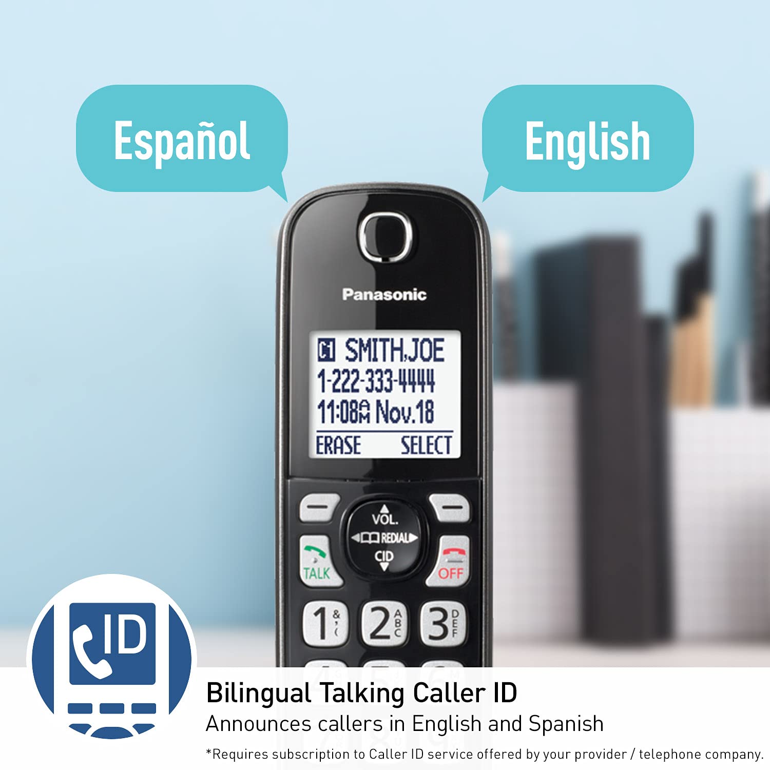 Foto 6 pulgar | Teléfono Inalámbrico Panasonic Kx-tgd663m Con Bluetooth - Negro - Venta Internacional.