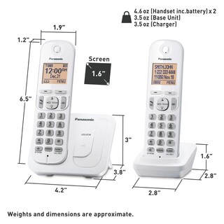 Foto 7 | Teléfono Inalámbrico Panasonic Kx-tgc202w con Pantalla de 1.6 Pulgadas 2 Auriculares - Venta Internacional