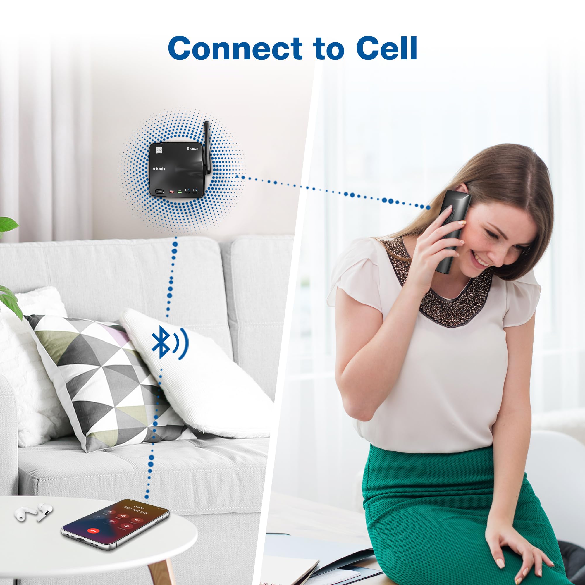 Foto 5 pulgar | Teléfono Inalámbrico Vtech Ls6331-2 Con 2 Auriculares, Bluetooth, Dect 6.0 - Venta Internacional.