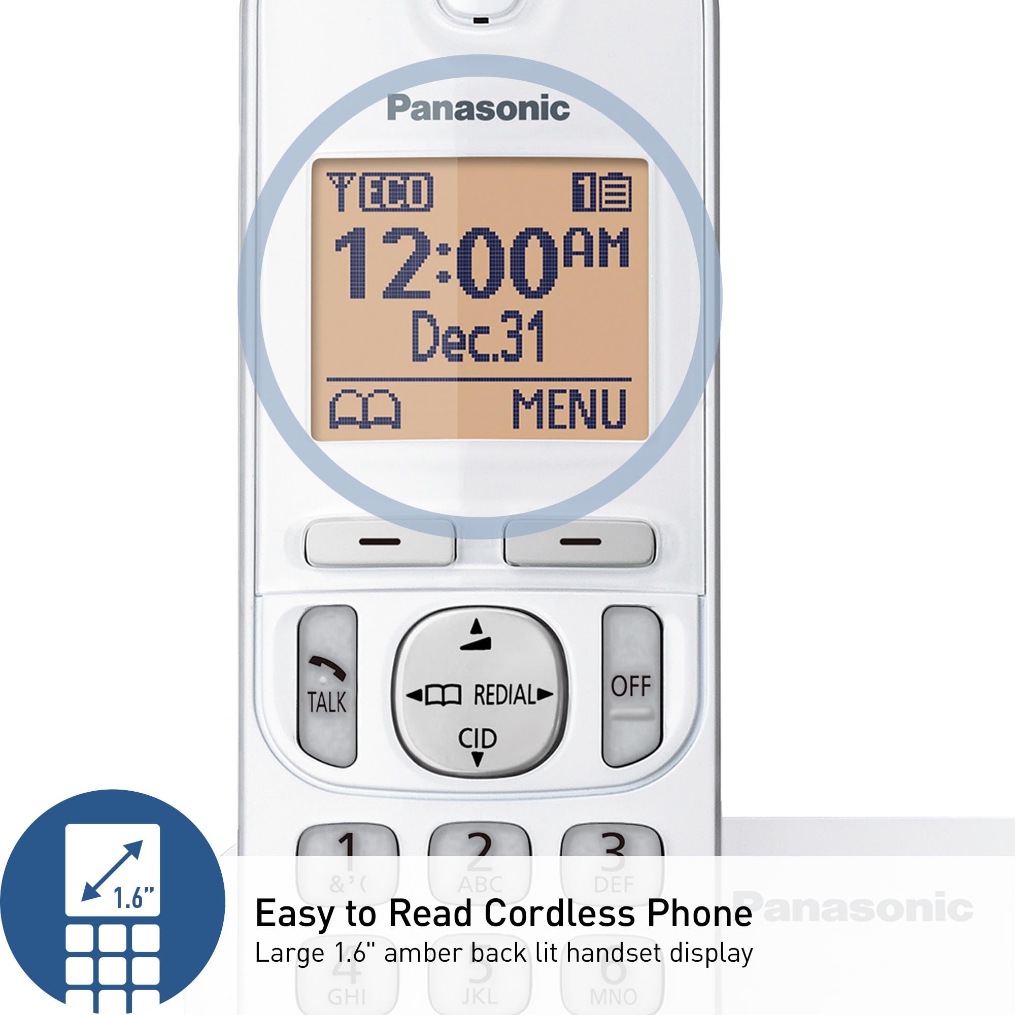 Foto 4 | Teléfono Inalámbrico Panasonic Kx-tgc200w Blanco-Venta Internacional