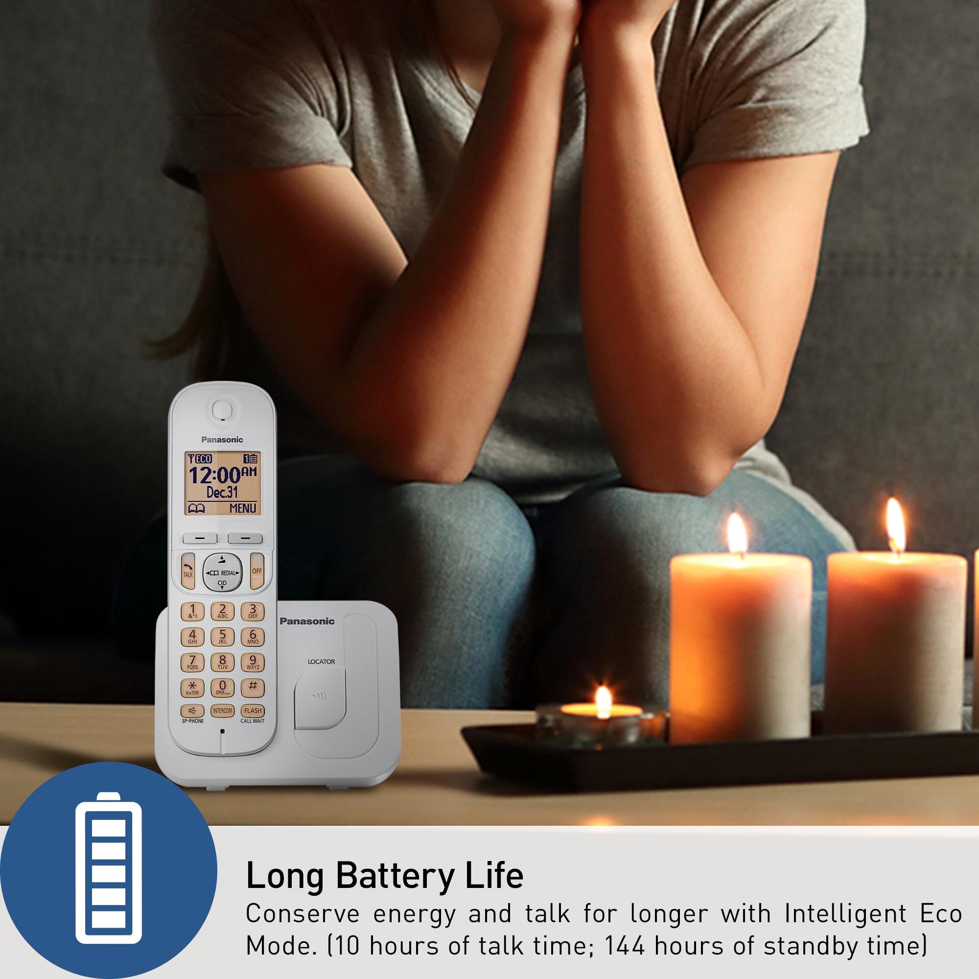 Foto 6 pulgar | Teléfono Inalámbrico Panasonic Kx-tgc200w Blanco-Venta Internacional