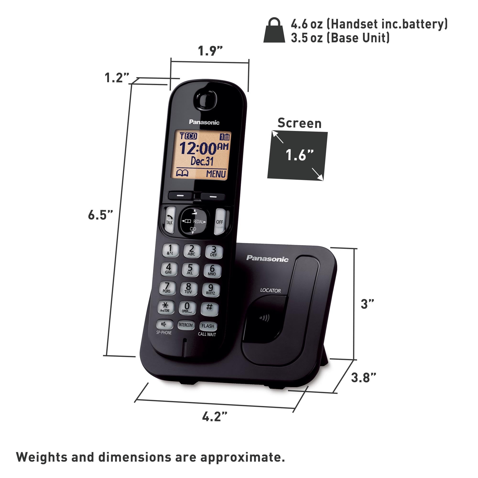 Foto 8 pulgar | Teléfono Inalámbrico Panasonic Kx-tgc200b Negro-Venta Internacional