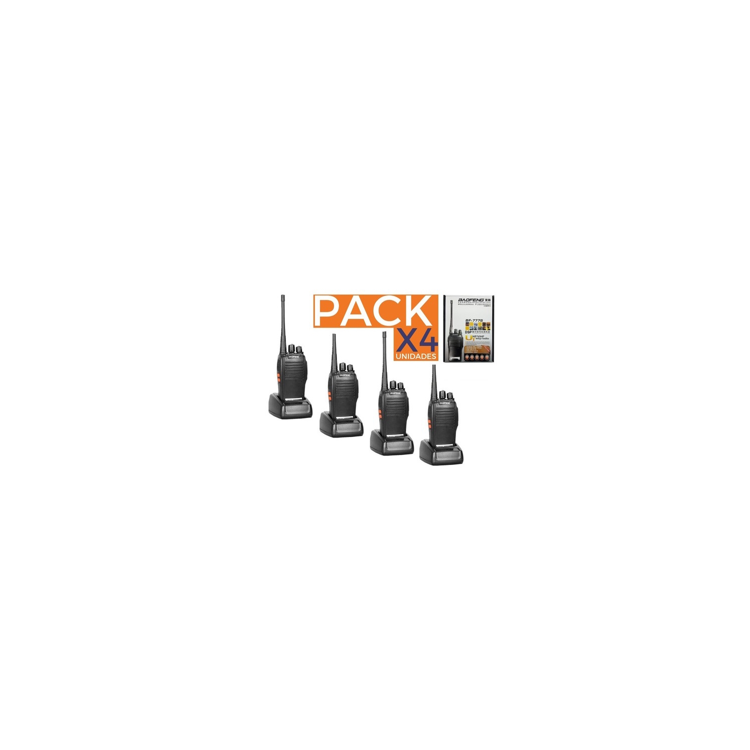 Paquete De 4 Transmisores De Radio Walkie Talkie Baofeng Bf-888s - Venta Internacional.