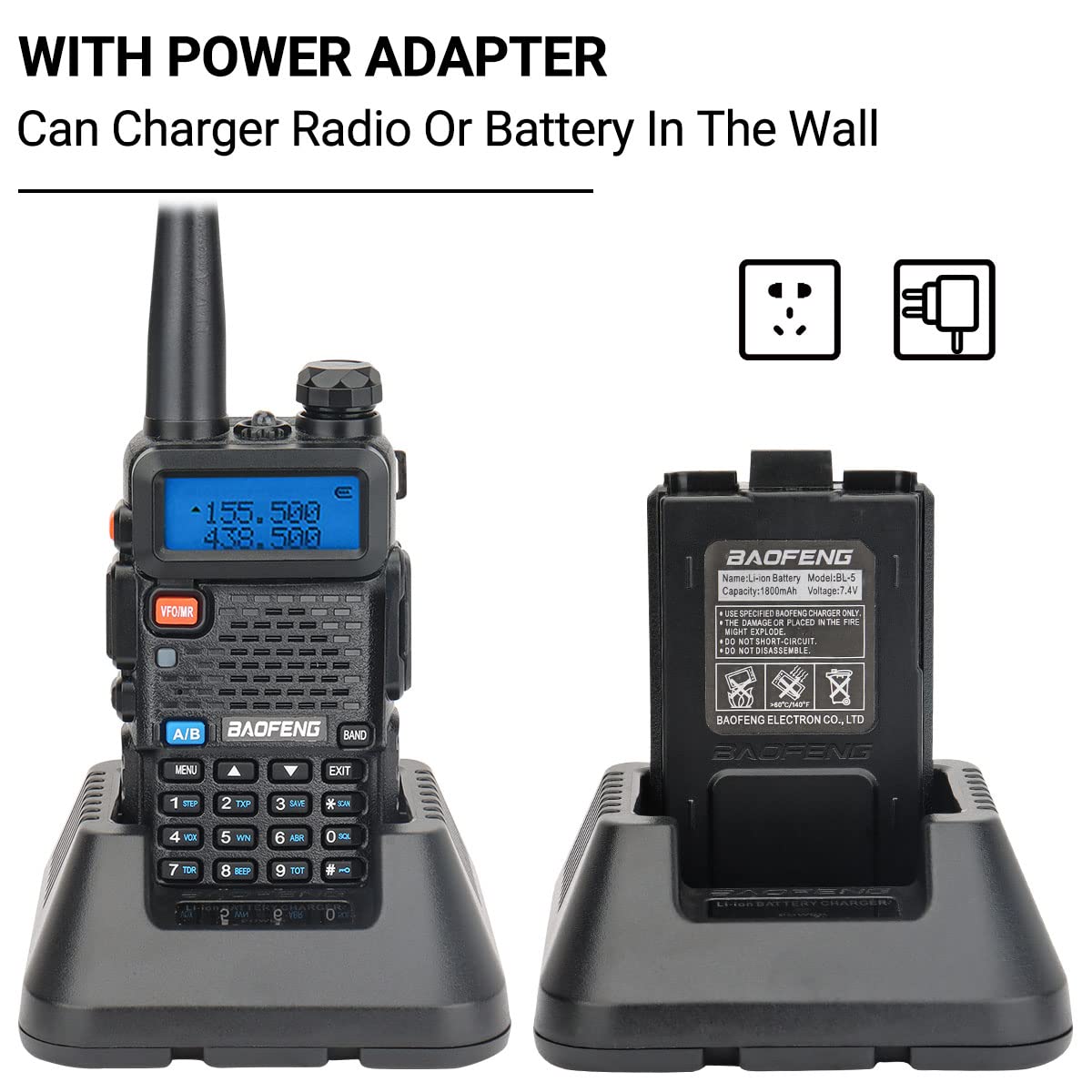Foto 3 | Radio Bidireccional Baofeng Uv-5r Recargable De Largo Alcance, Paquete De 2 - Venta Internacional.