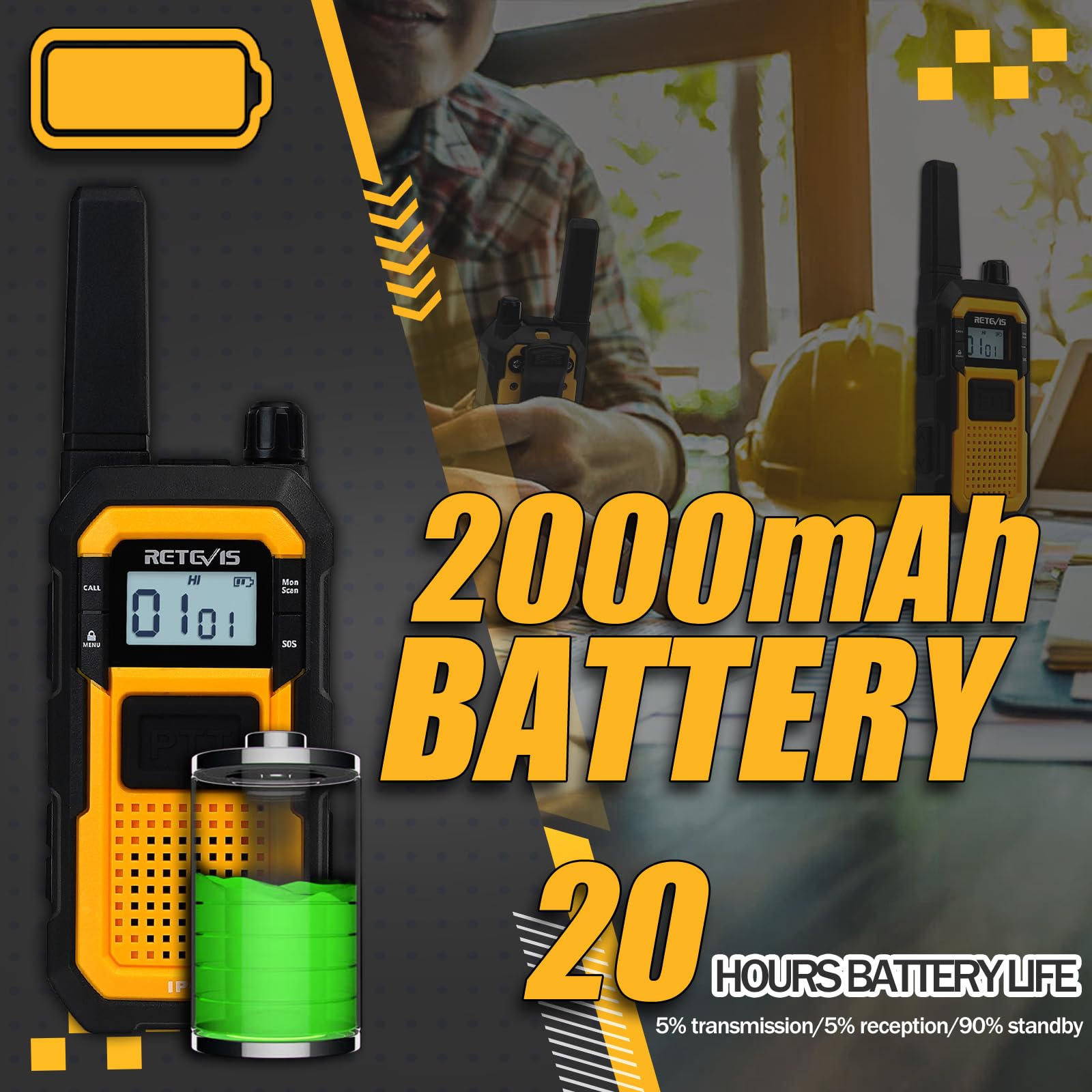 Foto 4 | Walkie Talkie Retevis Rb48 De Largo Alcance A Prueba De Agua Ip67, Paquete De 6 - Venta Internacional.