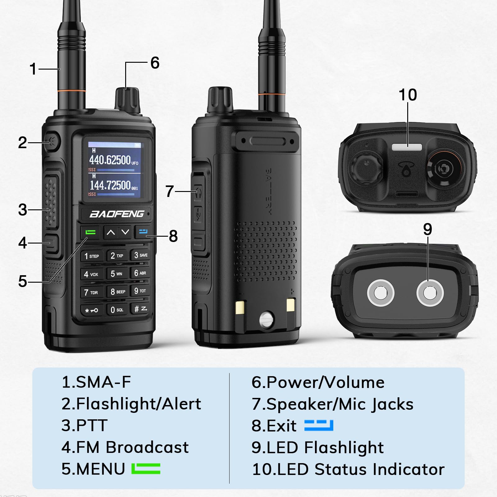 Foto 5 pulgar | Radio Bidireccional Baofeng Uv-17r De Doble Banda Mejorada 144-148/420-450 Mhz - Venta Internacional.