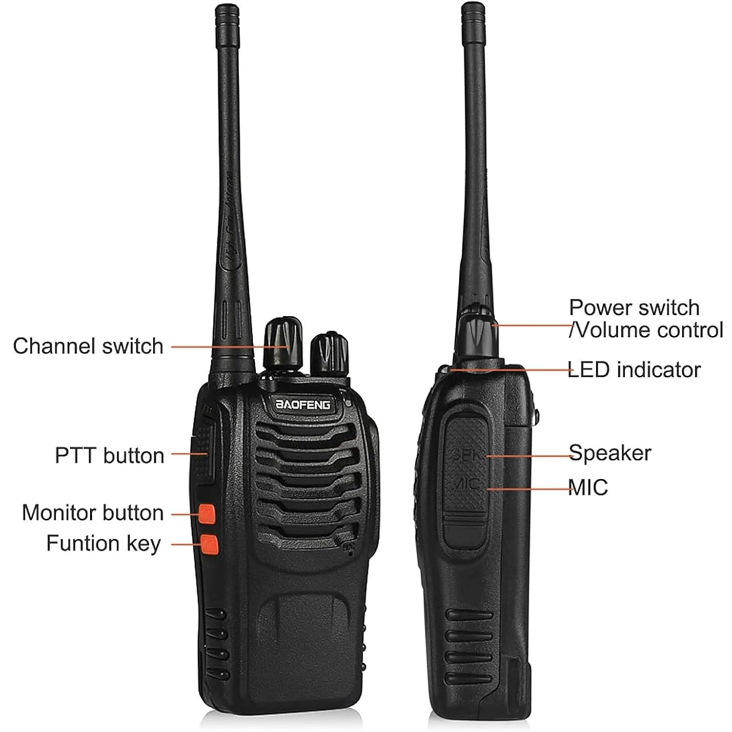 Foto 2 | Walkie Talkies Baofeng 888s Recargables De Largo Alcance  Paquete De 2 - Venta Internacional.