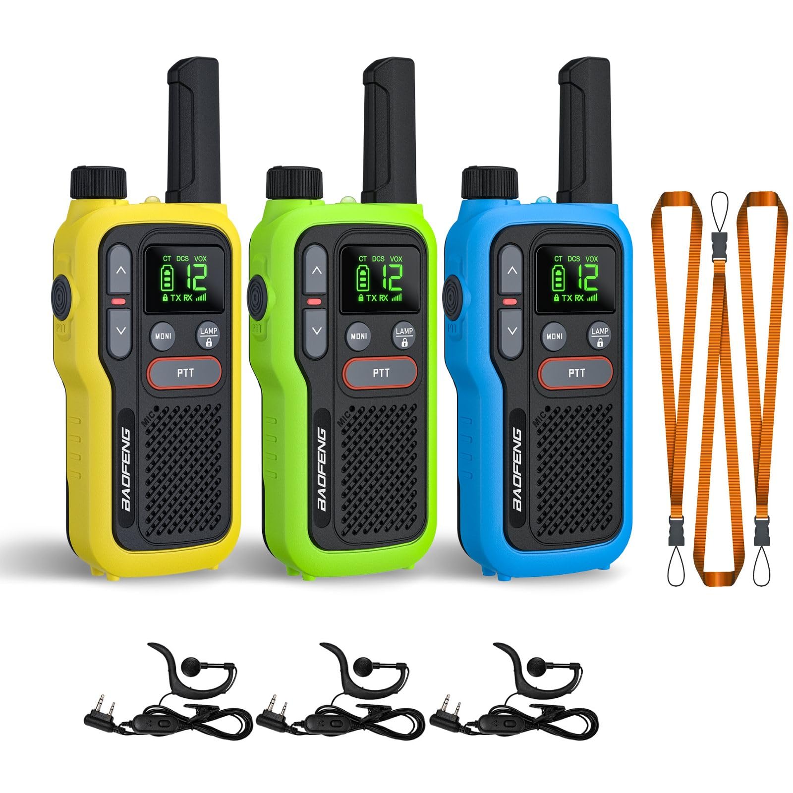 Foto 2 pulgar | Walkie Talkies Baofeng Gt-18 Para Niños Y Adultos  Paquete De 3  Amarillo  Verde Y Azul - Venta Internacional.