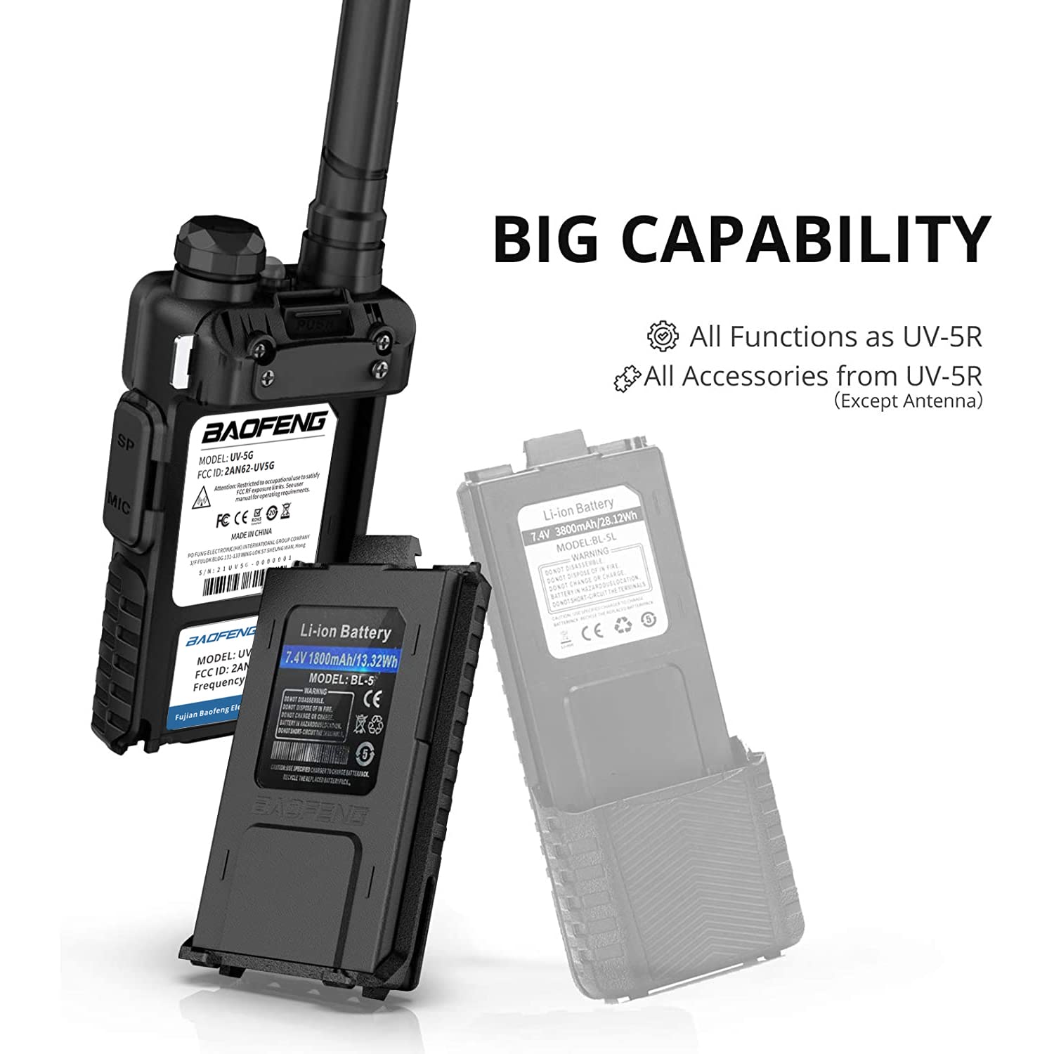 Foto 6 pulgar | Walkie Talkies De Largo Alcance Gmrs Radio Baofeng Uv-5x (uv-5g) - Venta Internacional.