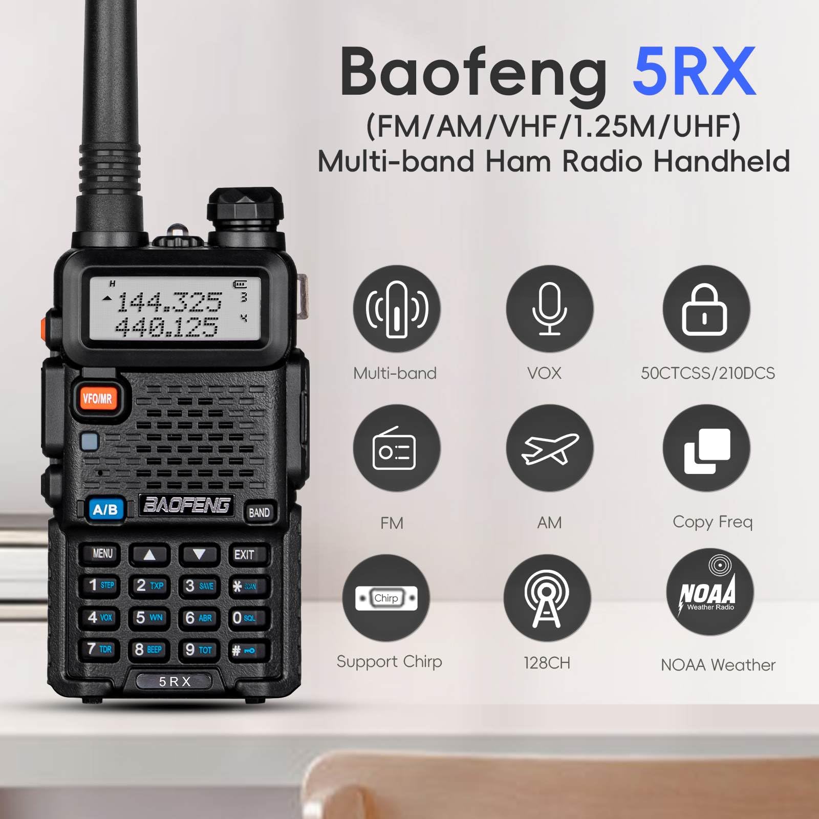 Foto 3 pulgar | Radio Bidireccional Baofeng 5rx Vhf/uhf  Paquete De 2 Unidades Con Accesorios - Venta Internacional.