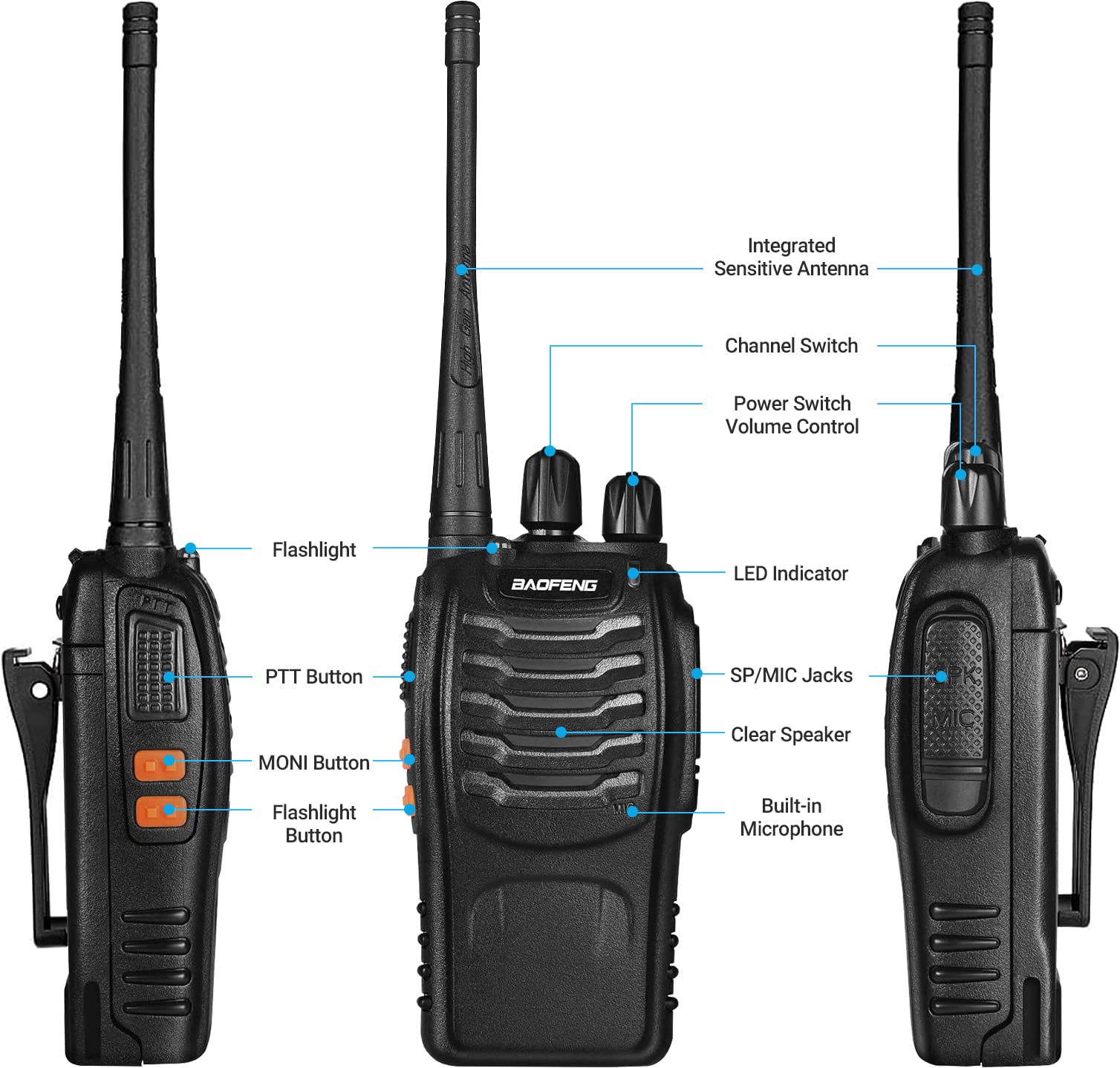 Foto 4 pulgar | Walkie Talkies Baofeng Bf-888s De Largo Alcance  Paquete De 3 Con Acceso. - Venta Internacional.