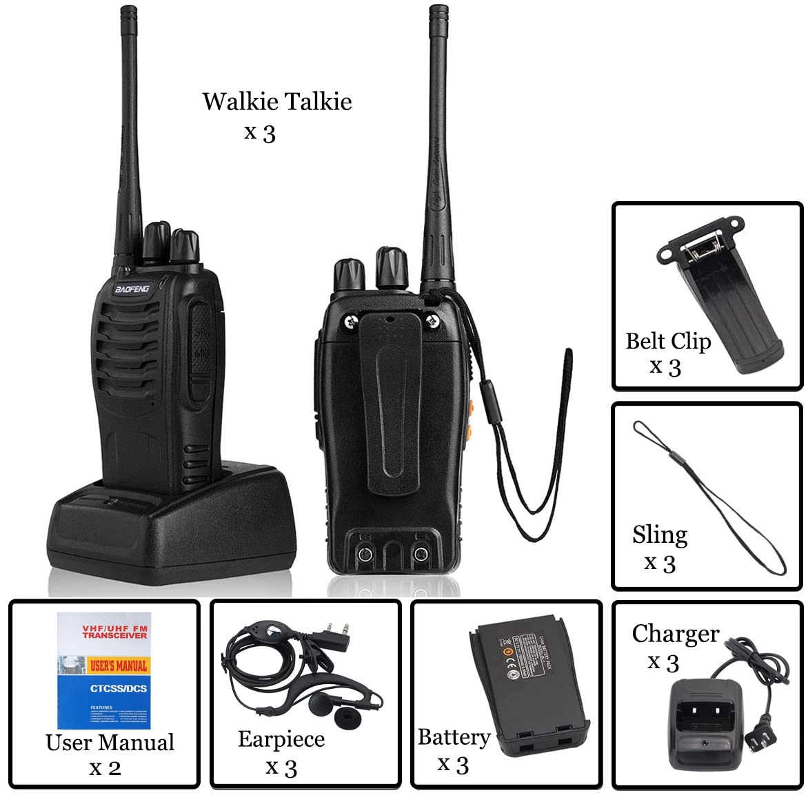 Foto 8 pulgar | Walkie Talkies Baofeng Bf-888s De Largo Alcance  Paquete De 3 Con Acceso. - Venta Internacional.