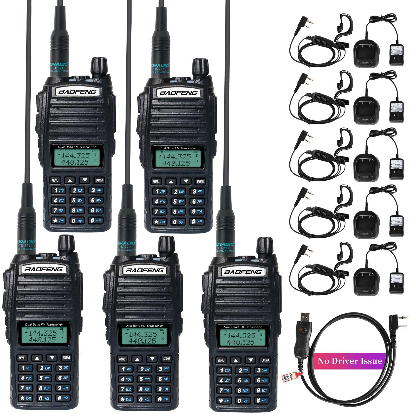 Foto 2 pulgar | Radio Bidireccional Baofeng Uv-82 Ham Radio 144-148/420-450 Mhz (paquete De 5) - Venta Internacional.