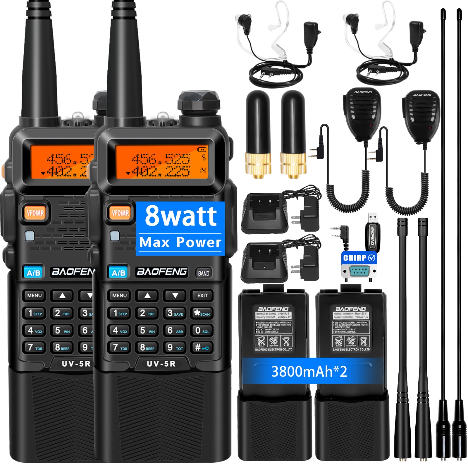 Foto 2 pulgar | Ham Radio Baofeng Uv-5r  Portátil  8 W  Largo Alcance  3800 Mah  Paquete De 2 Unidades - Venta Internacional.