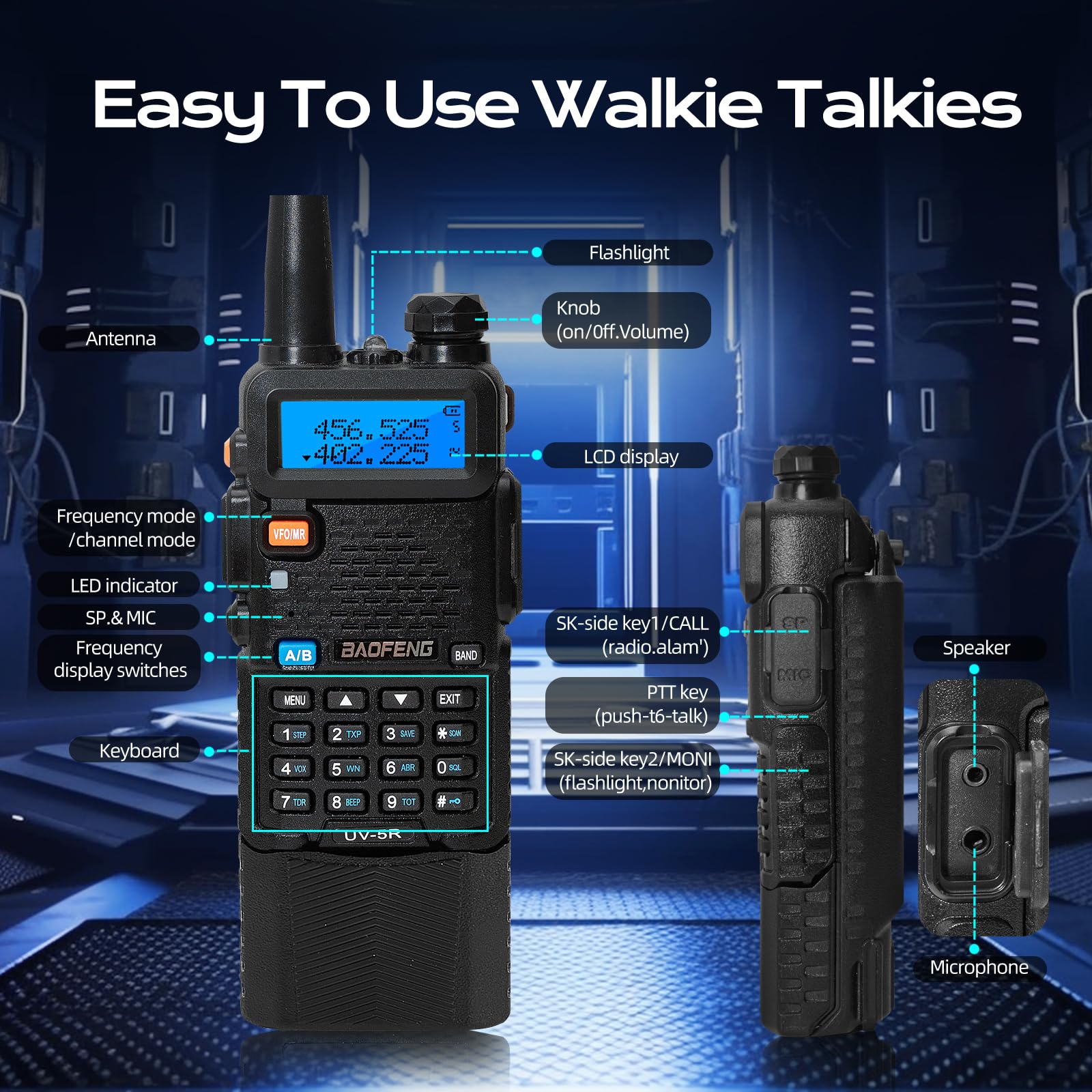 Foto 2 | Ham Radio Baofeng Uv-5r  Portátil  8 W  Largo Alcance  3800 Mah  Paquete De 2 Unidades - Venta Internacional.