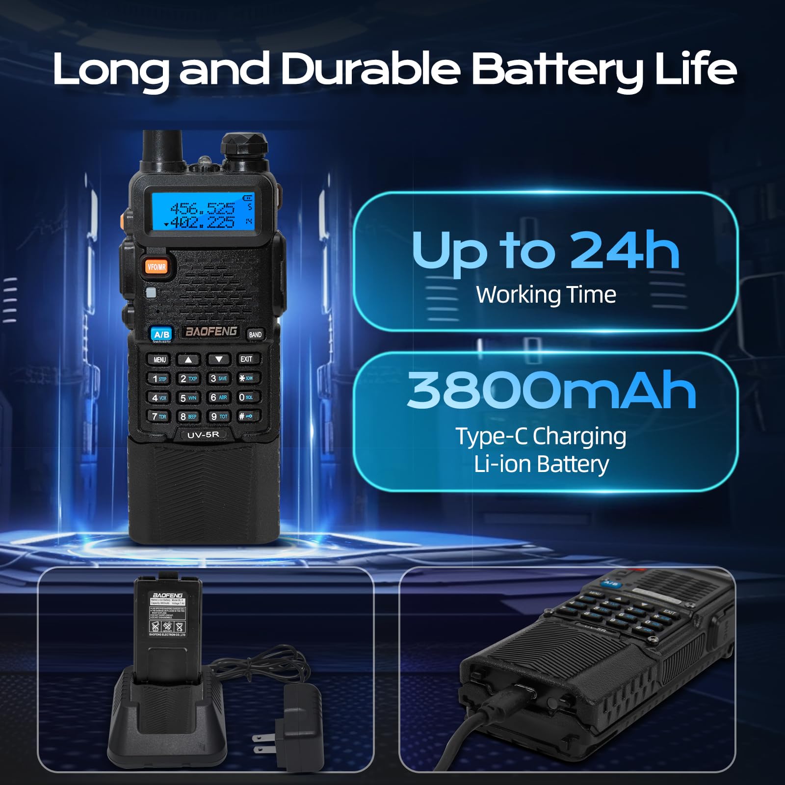 Foto 4 | Ham Radio Baofeng Uv-5r  Portátil  8 W  Largo Alcance  3800 Mah  Paquete De 2 Unidades - Venta Internacional.