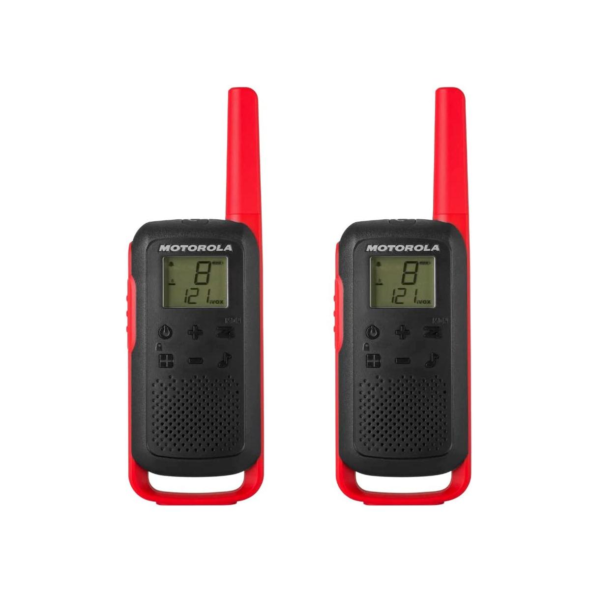 Foto 2 pulgar | Radio de Dos Vías Motorola color Negro con Rojo Talkabout 20 Millas 22 Canales 2 Piezas