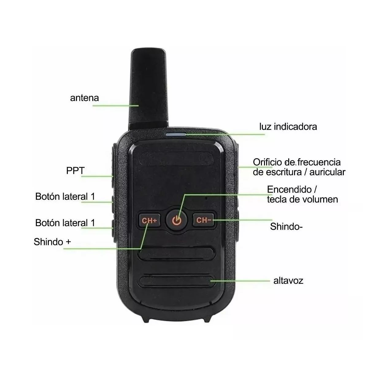 Foto 4 pulgar | Radios Walkie Talkie Recargable Altavoces con Micrófono Eo Safe Imports Esi-3815 color Negro