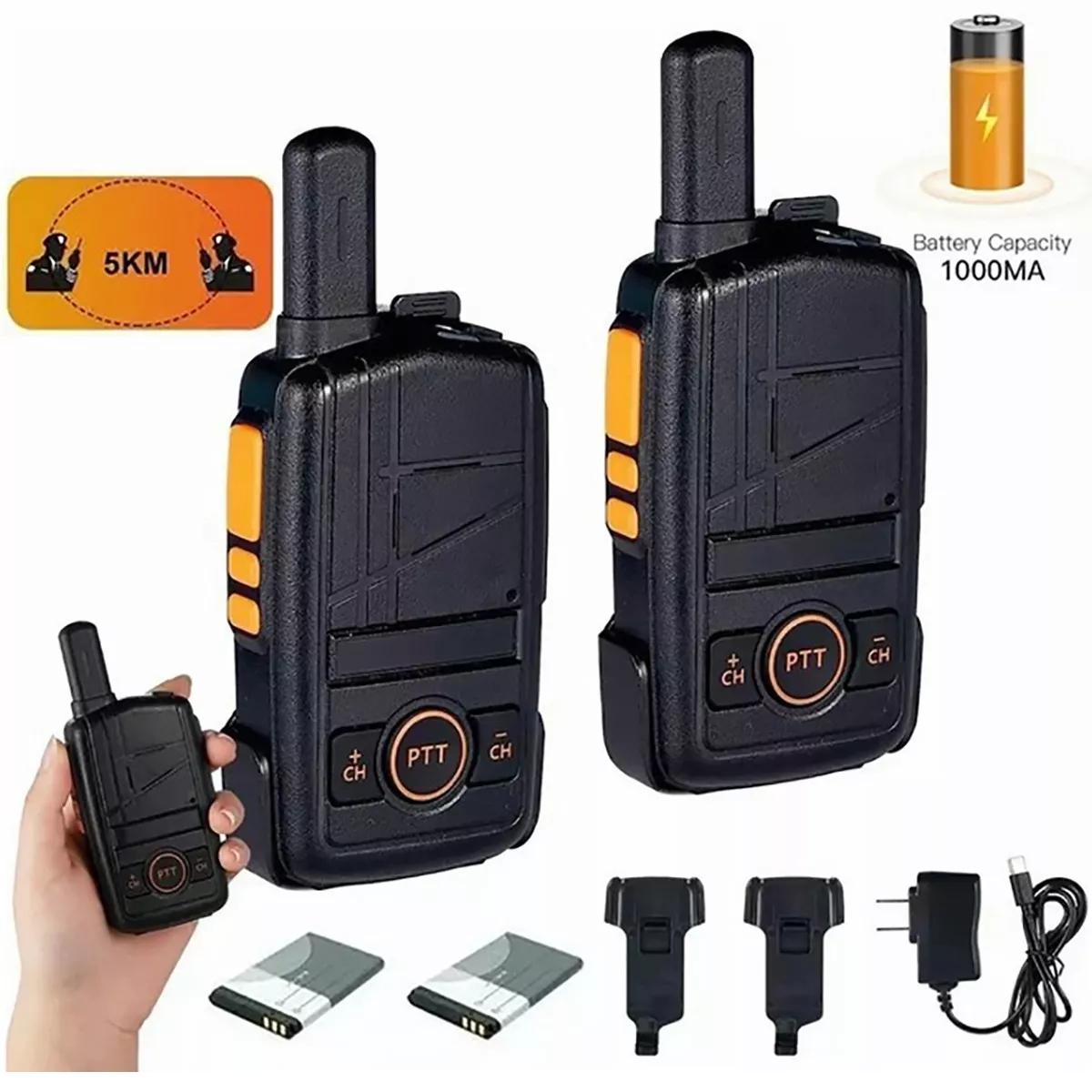 Foto 3 pulgar | Radios Walkie Talkie Eo Safe Imports ESI-5313 color Negro Recargables 2 Piezas