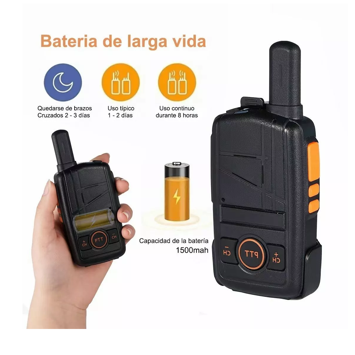 Foto 4 pulgar | Radios Walkie Talkie Eo Safe Imports ESI-5313 color Negro Recargables 2 Piezas