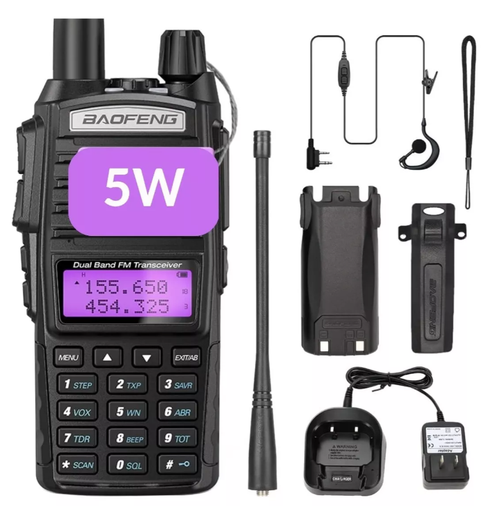 Radio Baofeng Uv-82 Uhf Manos Libres Walkie-talkie 10km M39-c