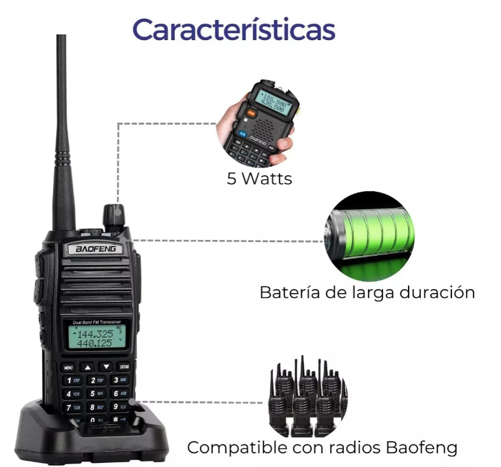 Foto 3 pulgar | Radio Baofeng Uv-82 Uhf Manos Libres Walkie-talkie 10km M39-c