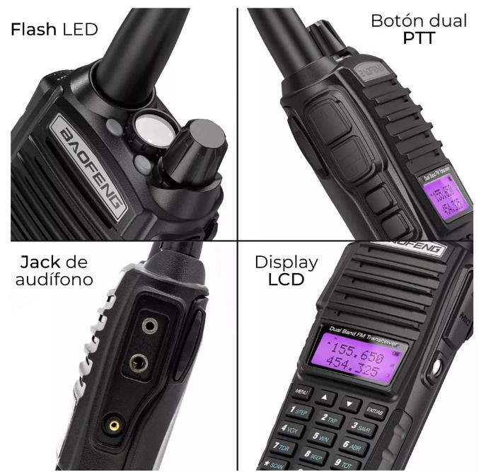 Foto 5 pulgar | Radio Baofeng Uv-82 Uhf Manos Libres Walkie-talkie 10km M39-c