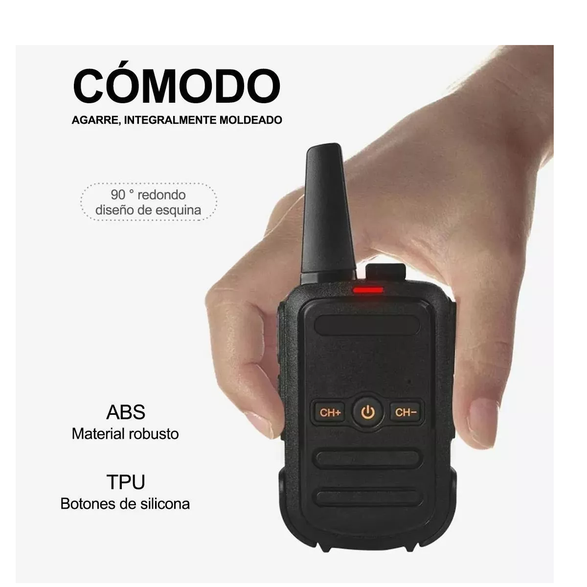 Foto 2 | Radio Walkie Talkie Recargable Eo Safe Imports Esi-6457 Altavoces con Micrófono Negro 2 Piezas