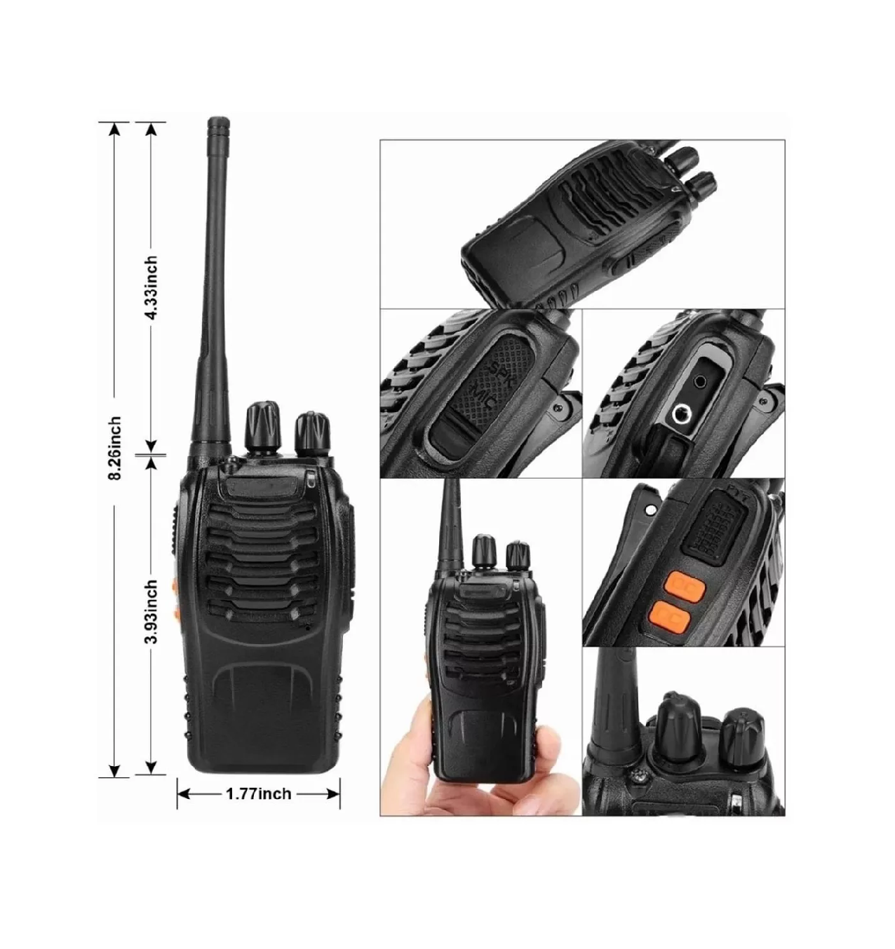 Foto 4 pulgar | Radio Portátil Radio Walkie-Talkie Belug 2 Piezas color Negro