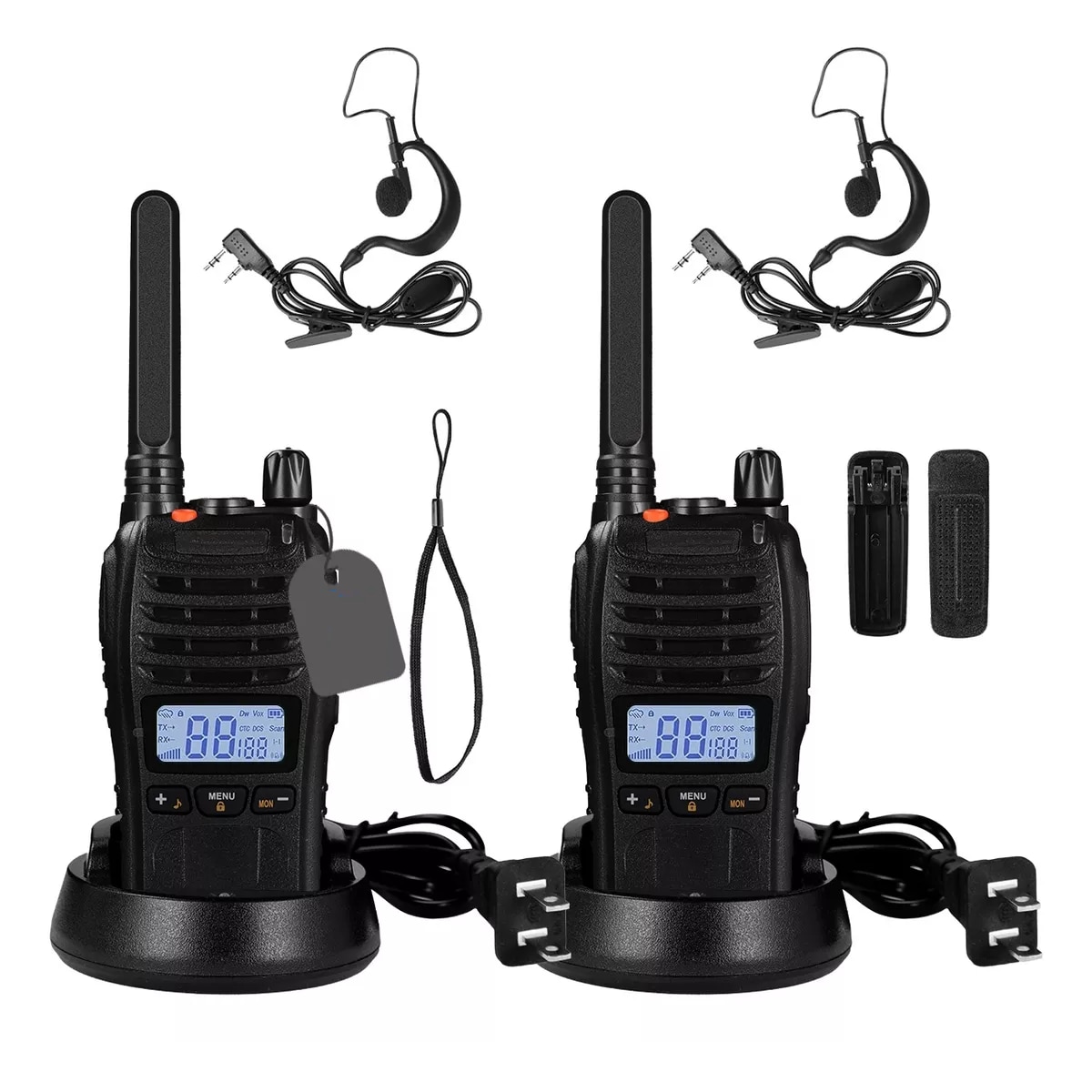 Walkie Talkie Radio Comunicación 15 W Recargable 5 KM 2 Piezas Eo Safe Imports Esi-12773 Negro $1,279