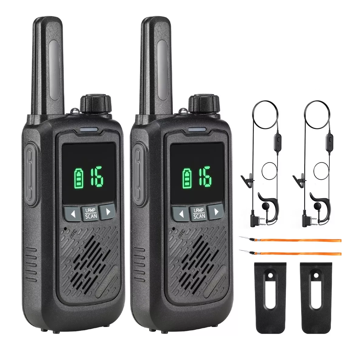 Walkie Talkie Radios Comunicación Recargable 5km 2pcs Eo Safe Imports Esi-13070 Negro