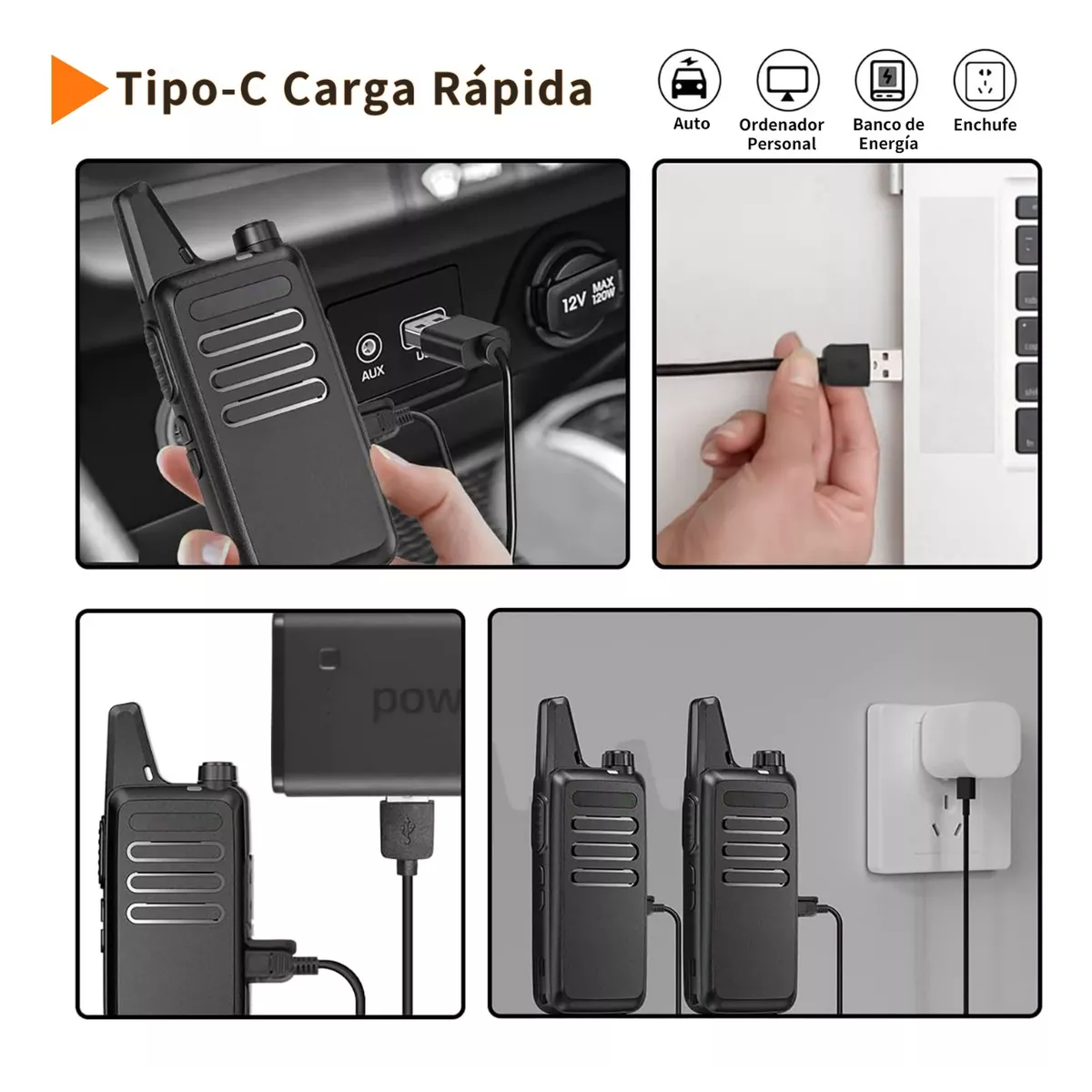 Foto 4 pulgar | Radios Walkie Talkies Usb Recargable 2 Pzas  Eo Safe Imports Esi-13071 Negro